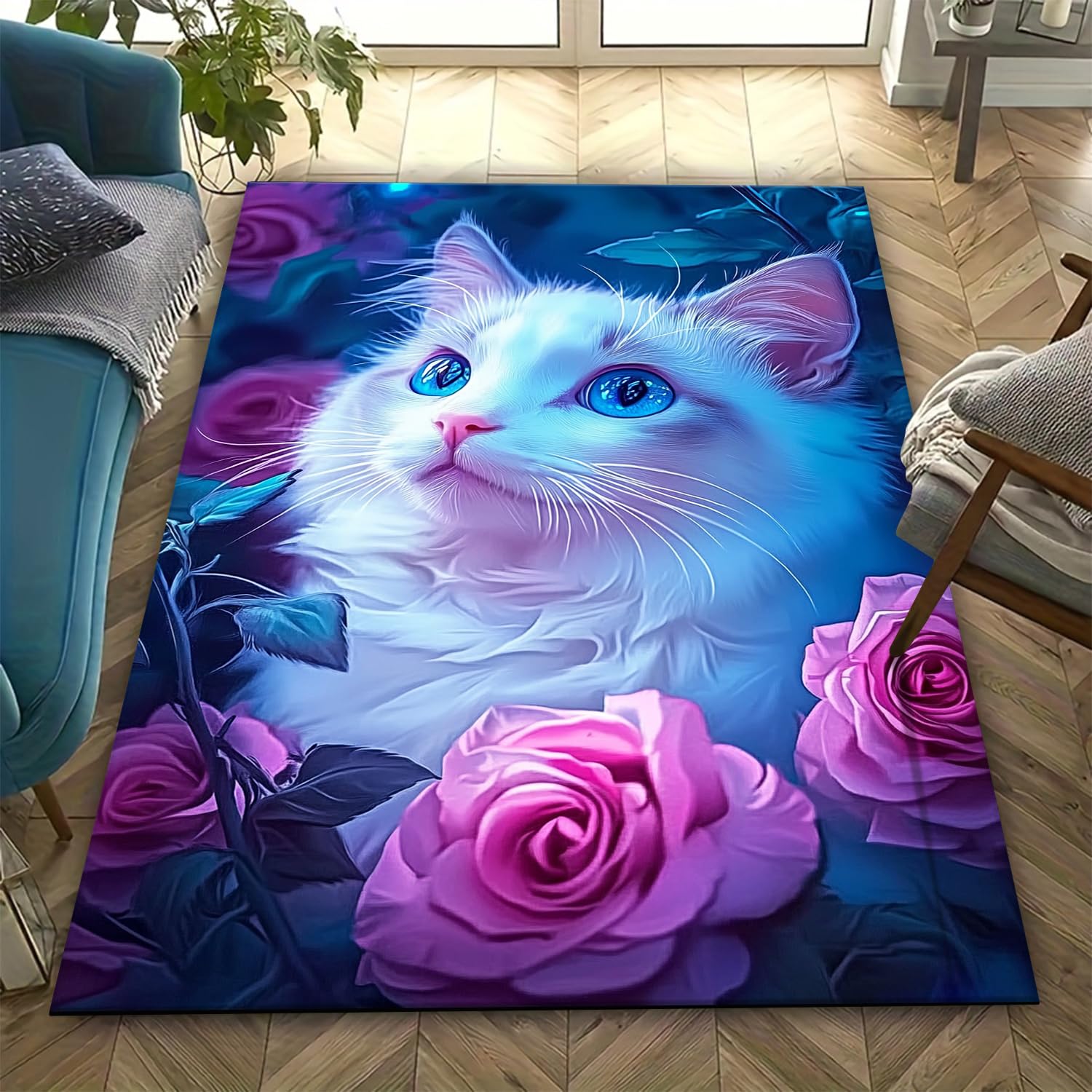 Tapis d'intérieur anti-fatigue chat 3D pour soulager vos pieds et embellir le salon