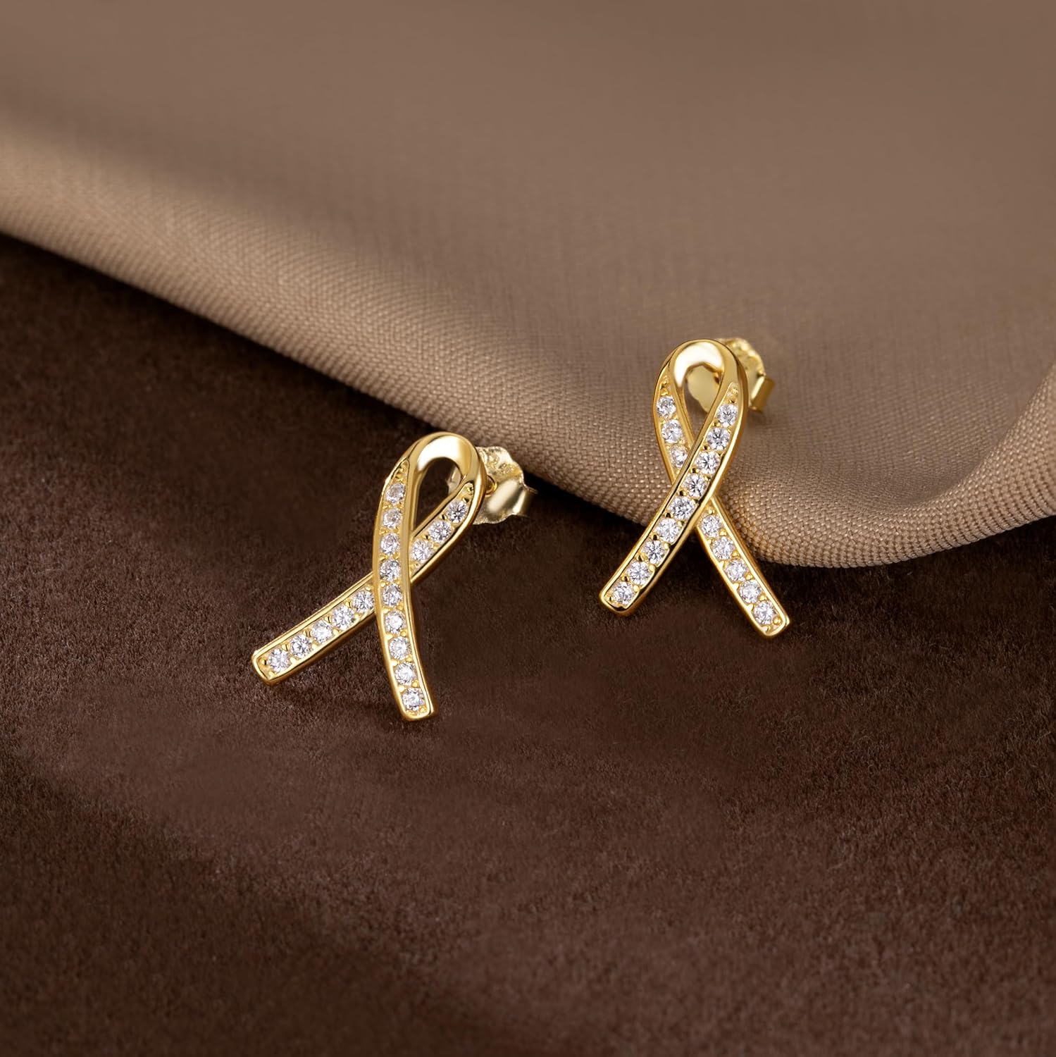 Reffeer Solid 925 Sterling Silver CZ Earrings Stud for Women Teen Girls Unique Post Stud Earrings Drop Stud Earrings - Image 3