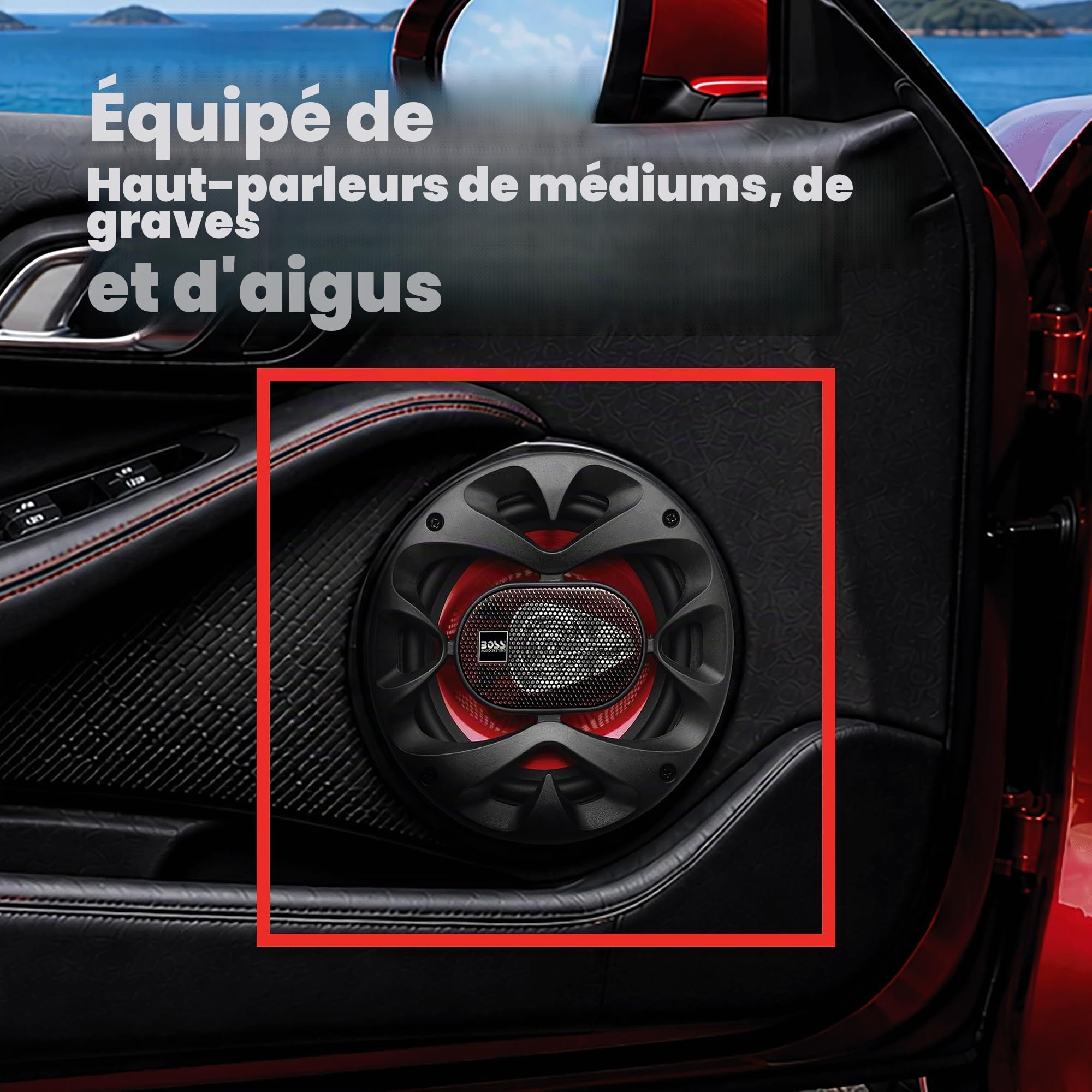 BOSS CH6530 enceinte de voiture 3-voies 300 W - Enceintes de voiture (3-voies, 300 W, 4 Ohm, 90 dB, 100 - 18000 Hz, 1,27 cm)