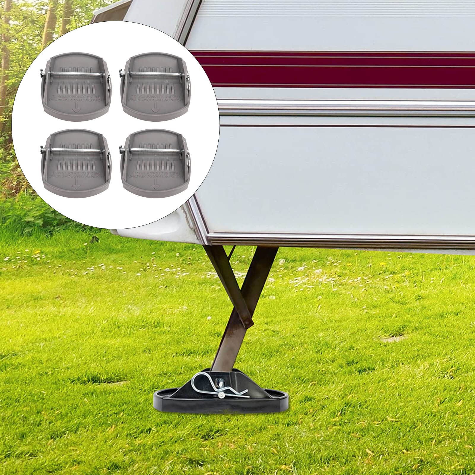Leapiture 4PCS Caravan Jack Pads Load Dispersion RV Jack Stand Pads High Strength Heavy Duty Jack Lifting Pad Adapter for RV Parts
