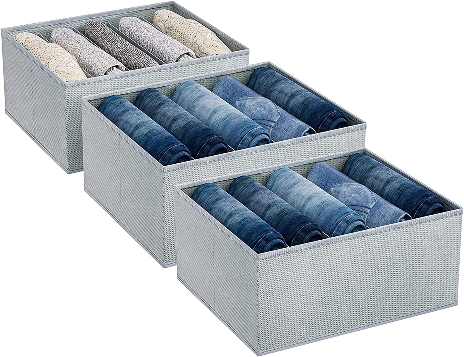 Rylan 6 PCs Wardrobe Organizer For Clothes, Storage Box For Clothes Organiser, Cupboard Organizer For Clothes, Shirt, Pant, T-shirt, Jeans Drawer Organizer Colour Grey offers donot miss