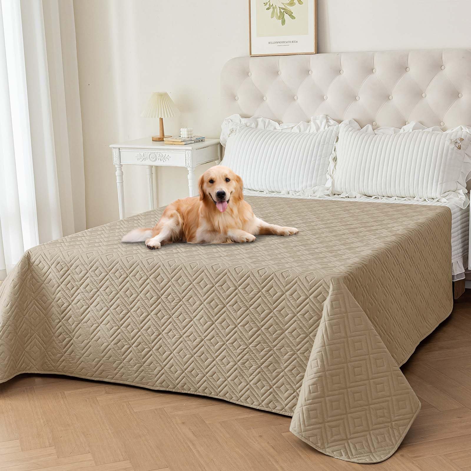 Copertura impermeabile per lettino per animali domestici, protezione antiscivolo per mobili, fodera trapuntata in poliestere, 208 x 208 cm, per animali domestici, protezione divano e