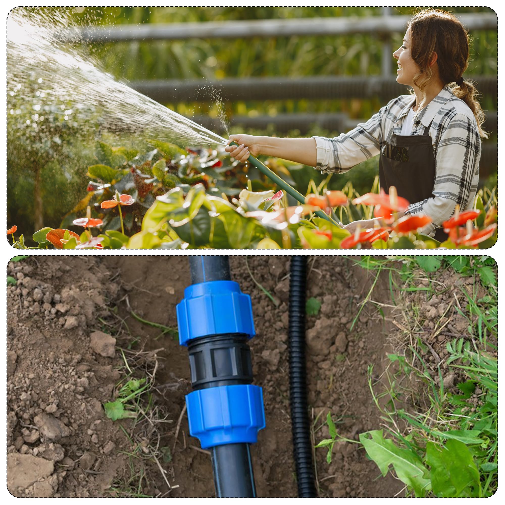 Lot De 4 Raccords à Vis Pour Tuyau En Polyéthylène De 25 Mm D