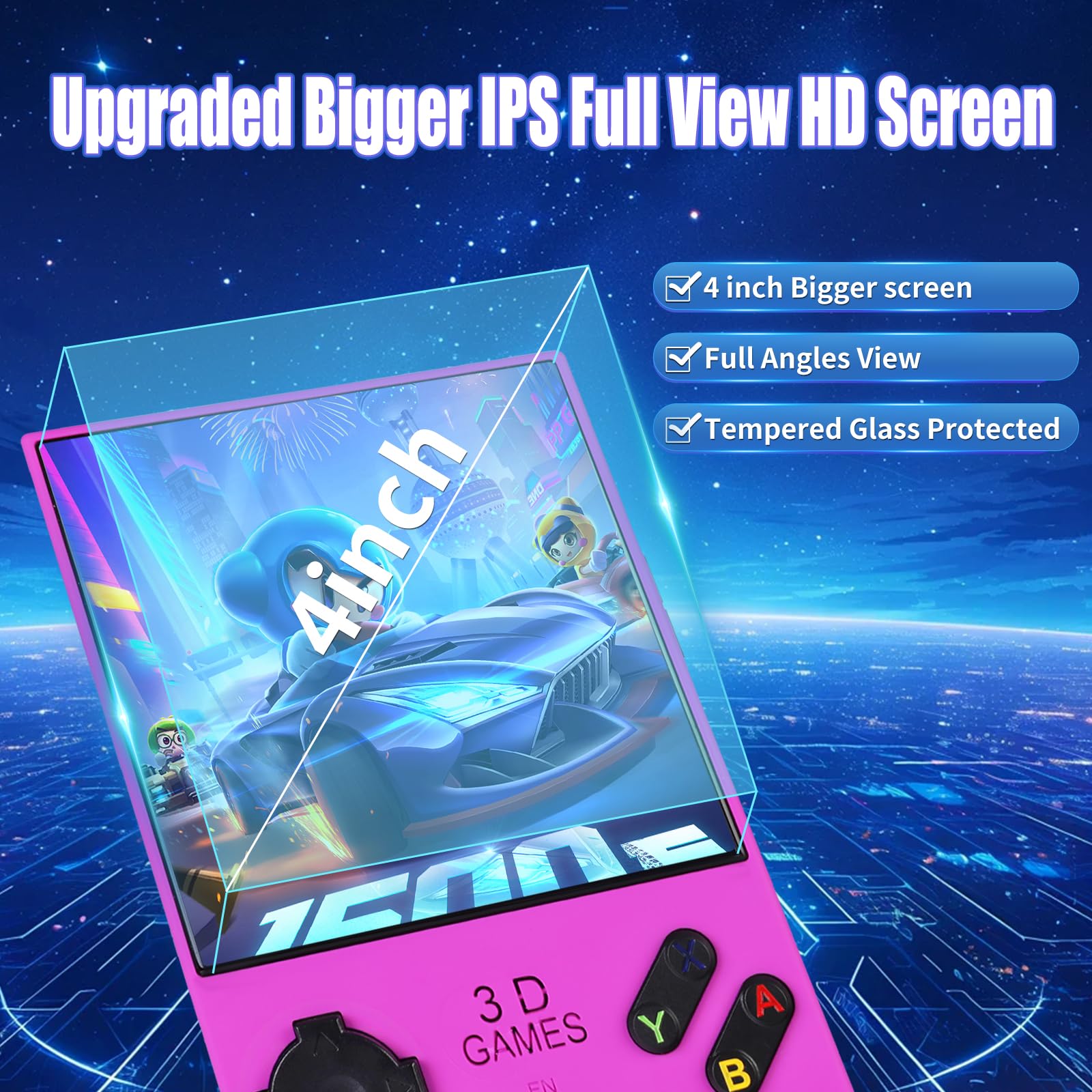 GWALSNTH V40 MAX Retro Handheld Game Console, 40000 Games in 1 with 256G TF Card, Built-in 49+ Mainstream Emulators, 4.0 Inch 4K HD IPS Screen, 4000mAh Battery, Portable Pocket Video Game Console