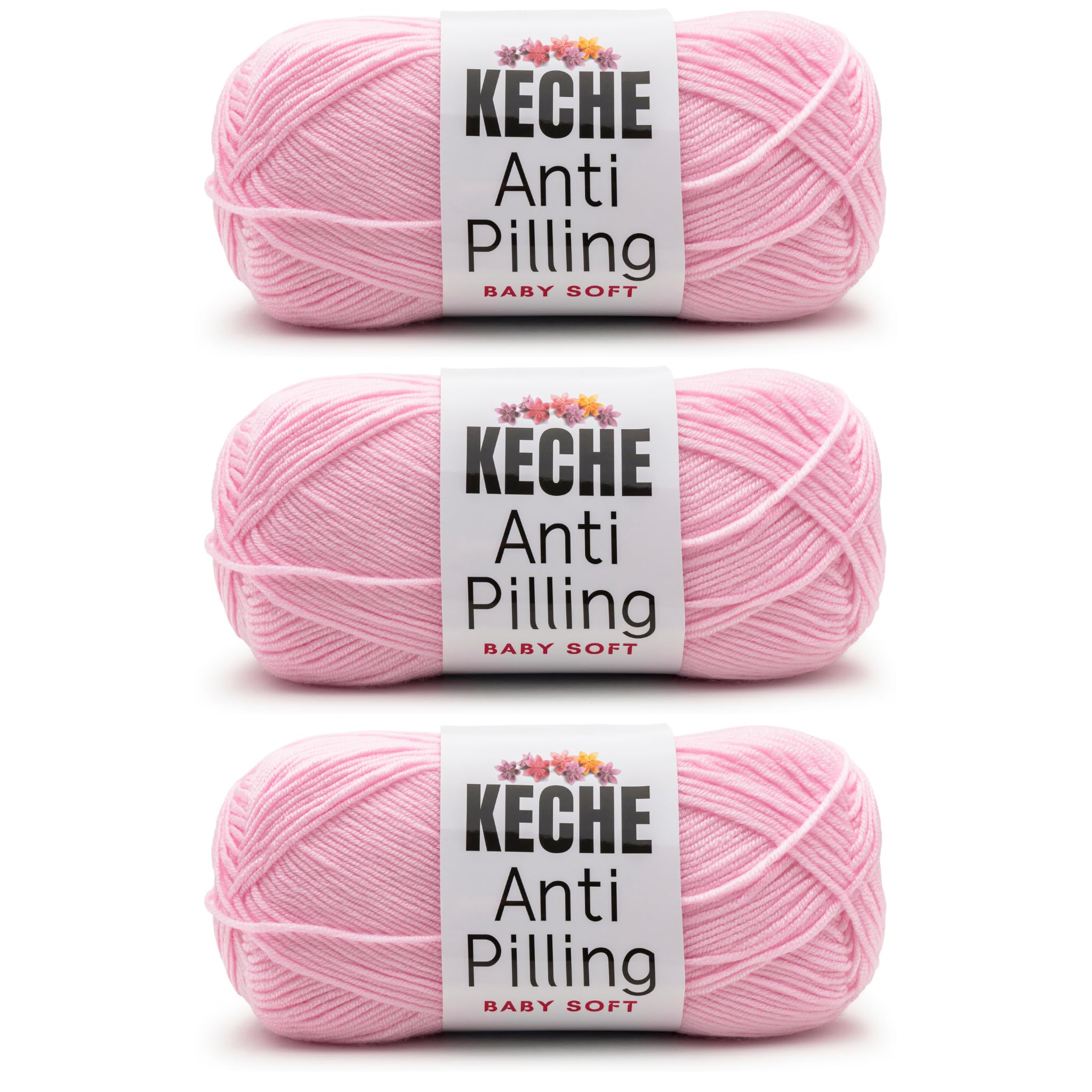 Soft DailyKnit DK Yarn, 100% Anti-Pilling Acrylic for Knitting Crocheting, Light Weight #3 (3.52 oz / 274 Yds) 1 Skein - Red — view 80