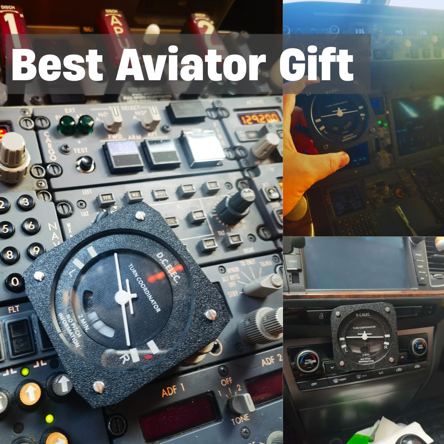 Pilot Gifts Turn Coordinator model for Car Vent,Aviation Gift of Flight school, Airplane novelty gifts for men, Father's Day, Christmas, Birthday