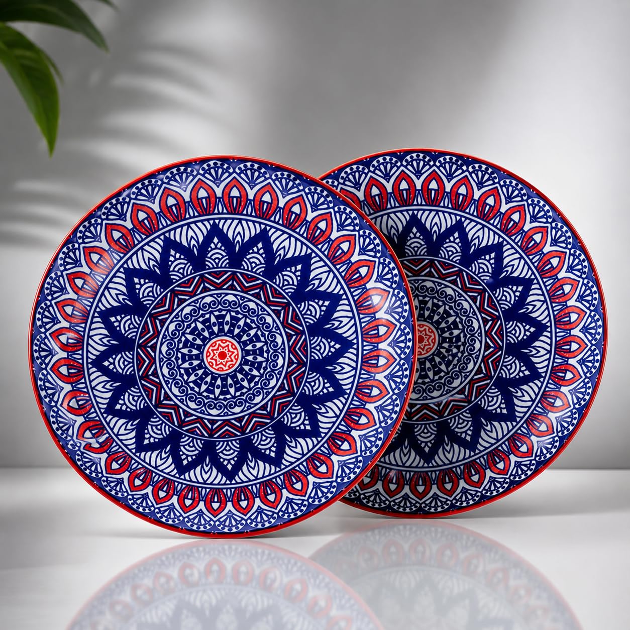 Buy KUCHIFY Mandala Design Ceramic Plate Set – 2 Decorative 8-Inch