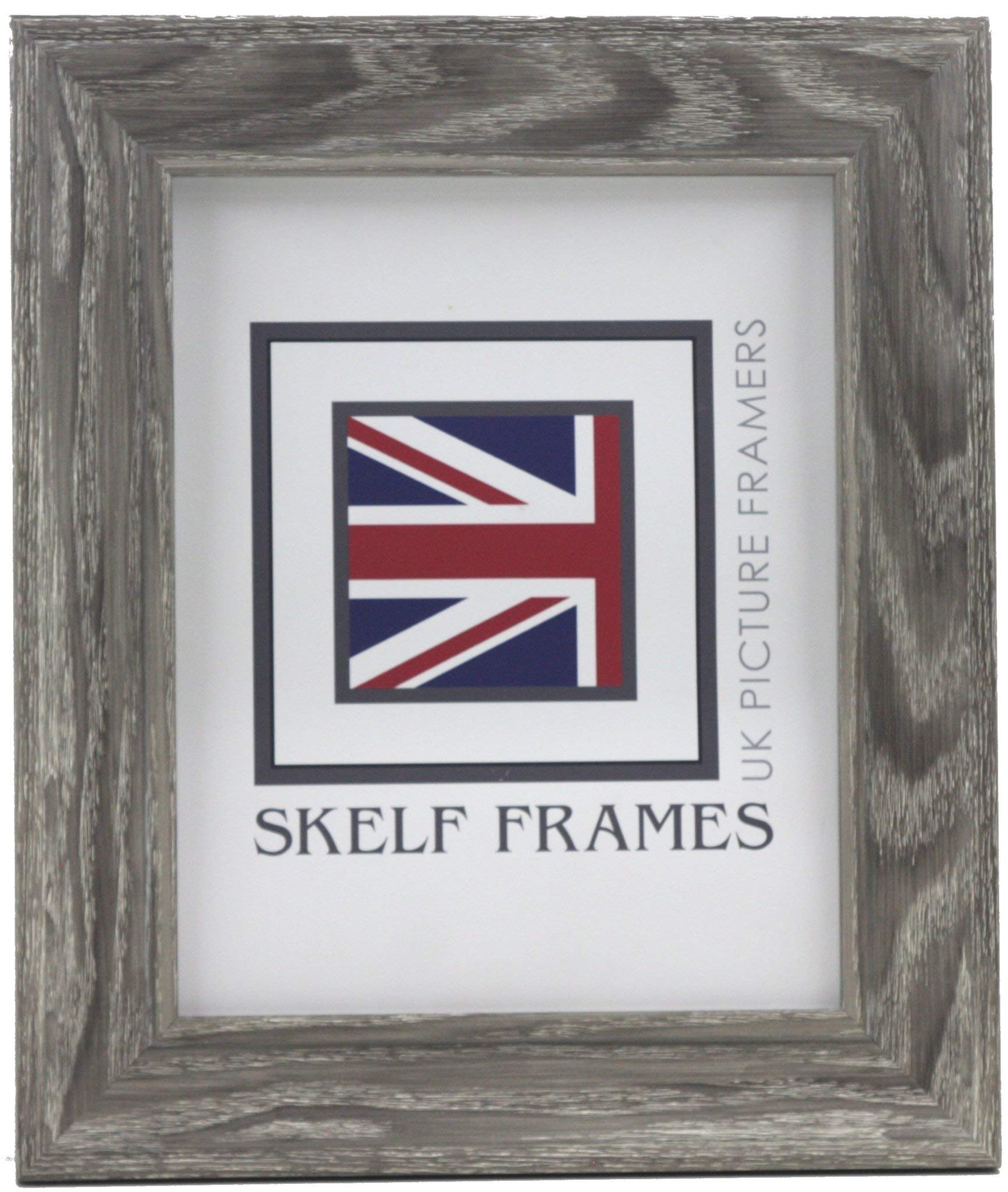 Skelf Frames 700mm x 500mm Picture Photo Frame in Cornwall Grey Woodgrain Effect Polcore with Styrene Hand made in Yorkshire (Multiple Sizes)