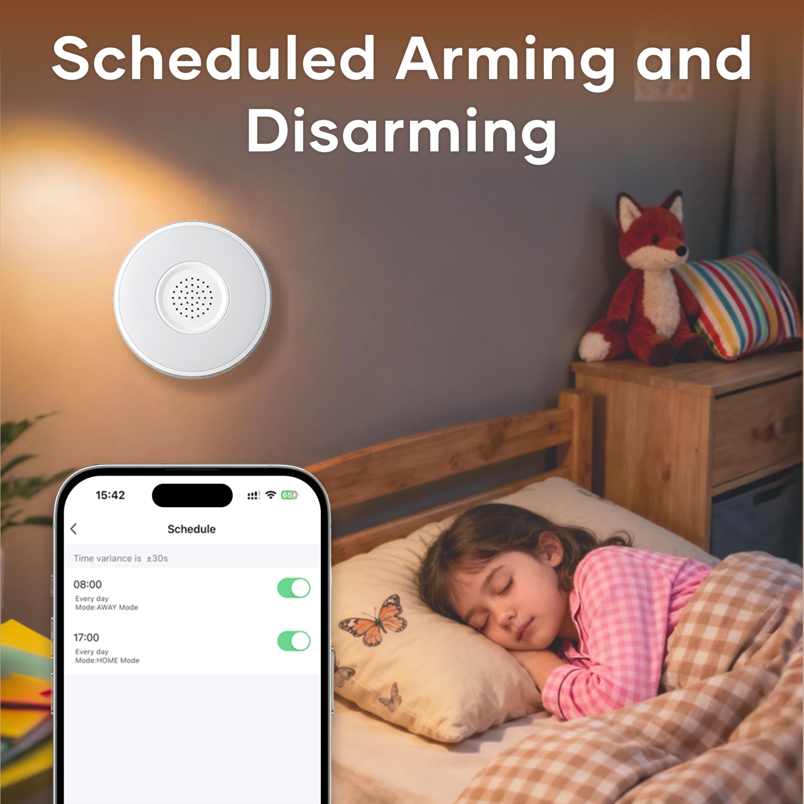 tolviviov WiFi Smart Door/Window Alarm System 8-Piece Kit – App Alerts, Compatible with Alexa, No Monthly Fee, Expandable DIY Wireless Home Security, 1 Siren, 5 Sensors & 2 Remotes (8 Pack)