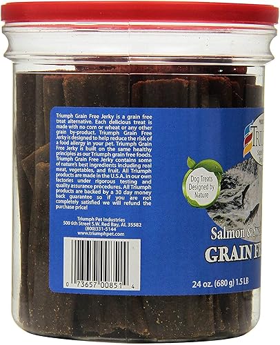 Triumph Super Premium Dog Treats 00851 Dog Salmon & Sweet Potato Jerky, 48 onzas, 3 libras Triumph Super Premium Dog Treats 00851 Dog Salmon & Sweet Potato Jerky, 48 onzas, 3 libras