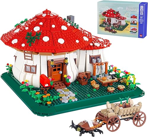 2233 bloques de construcción de casa de hongos, ideales creativos bloques de construcción de casa de árboles, el mejor regalo para más de 6 niños, disponible en Yaxa Colombia