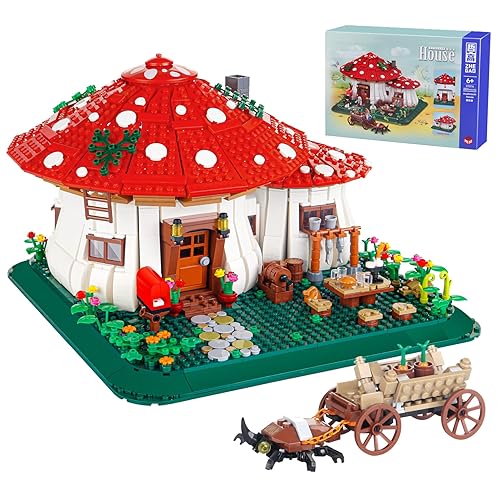 2233PCS Mushroom House Building Blocks,Creative Ideals Treehouse Building Blocks, Best Present for 6+ Boys, Girls or Adults - Mushroom House