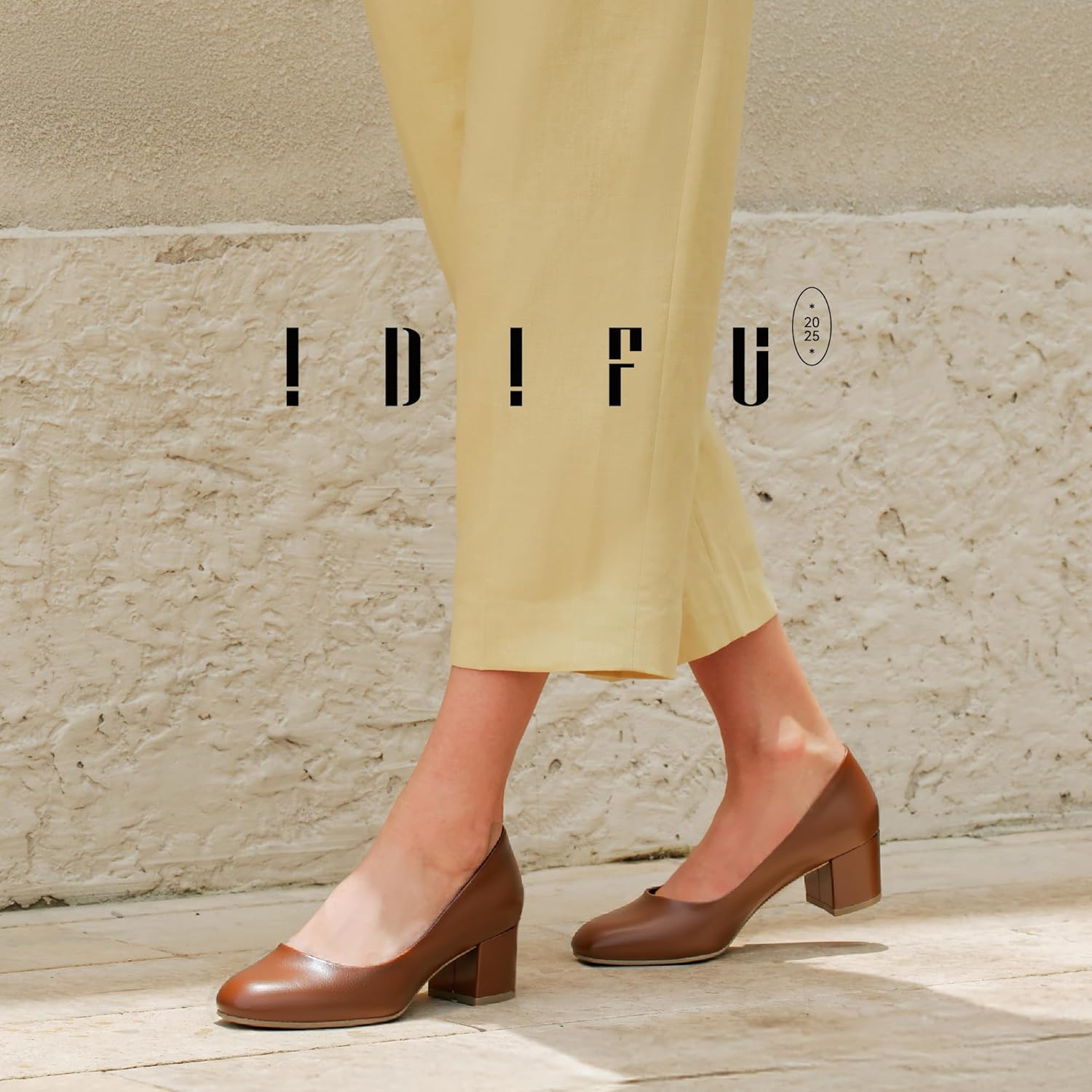 IDIFU IN2 Women's Pumps Closed Round Toe Low Block Chunky Heels Short Small Thick Heels Wedding Bridal Homecoming Work Prom Dress Shoes for Women Comfortable Cute Dressy Formal Classic Pumps Shoes - Image 3