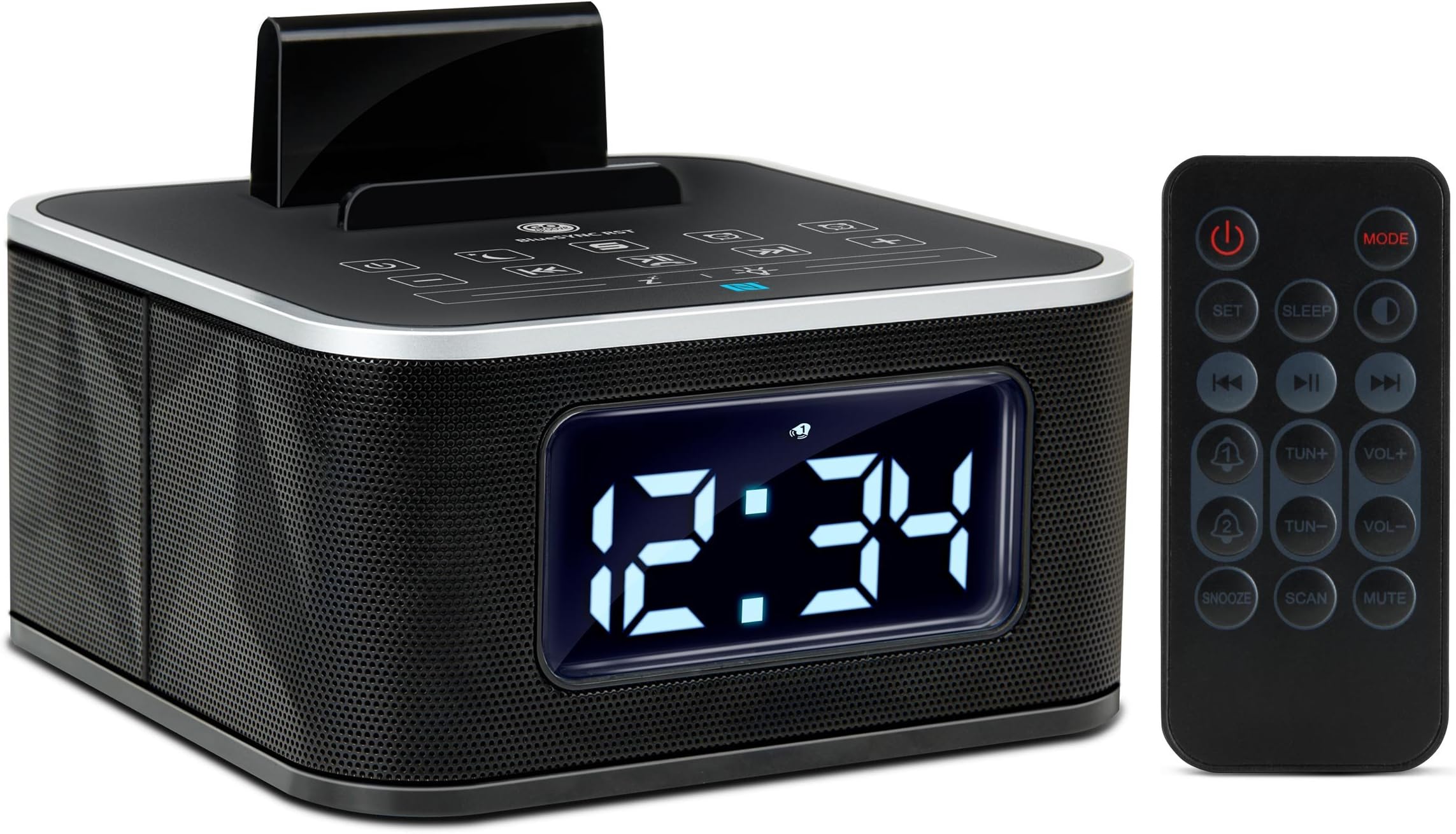 GOgroove Bluetooth Alarm Clock Speaker with FM Radio , Microphone , USB Charging , Tap to Pair NFC & Dual Alarms - Works w/ Any Bluetooth Device (Tablets, Smartphones, MP3 Players, & More)