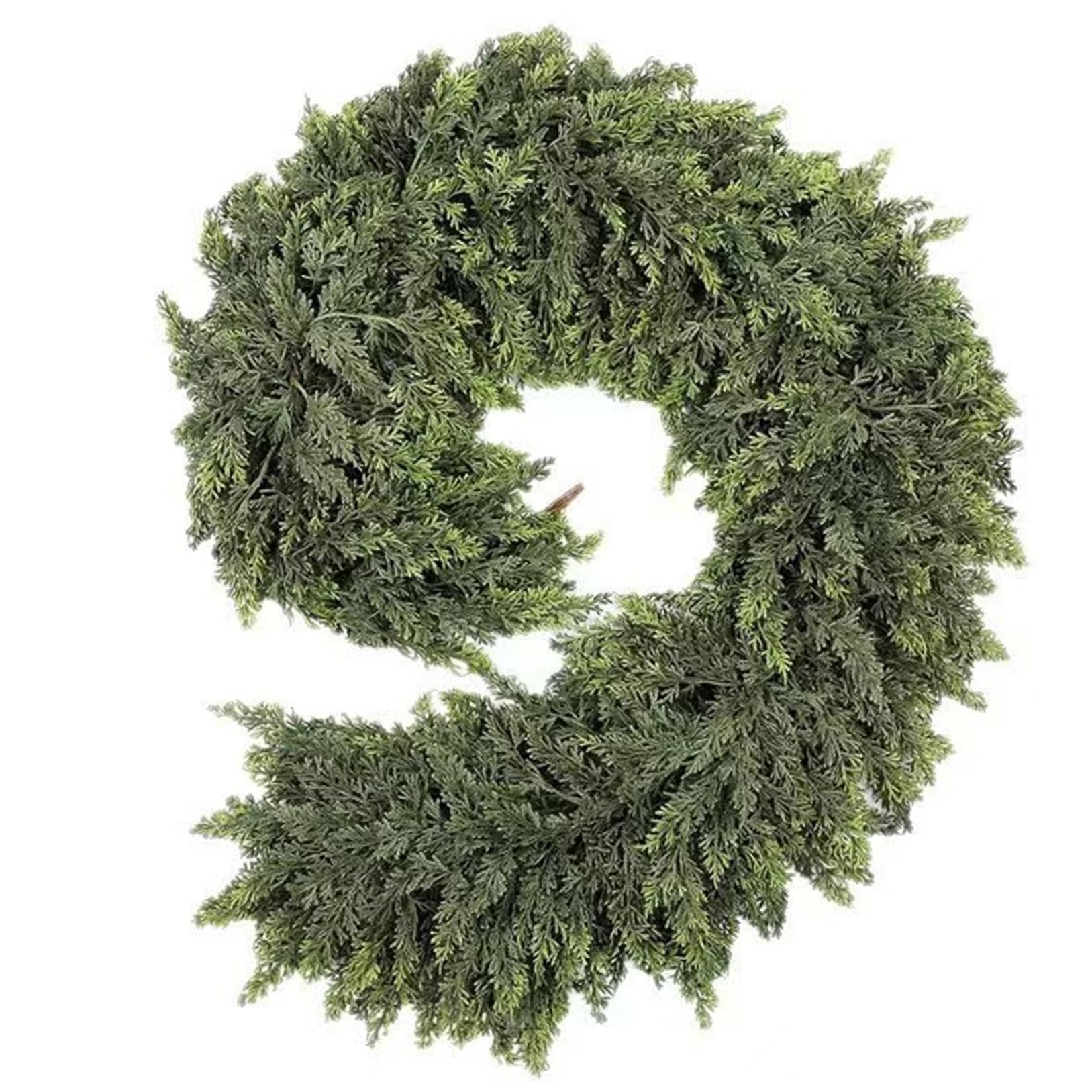 Grsrkep Cedar Garland 6FT Real Touch Green Pine Garland for Christmas Party Table, Mantle, Wall, Indoor, Outdoor