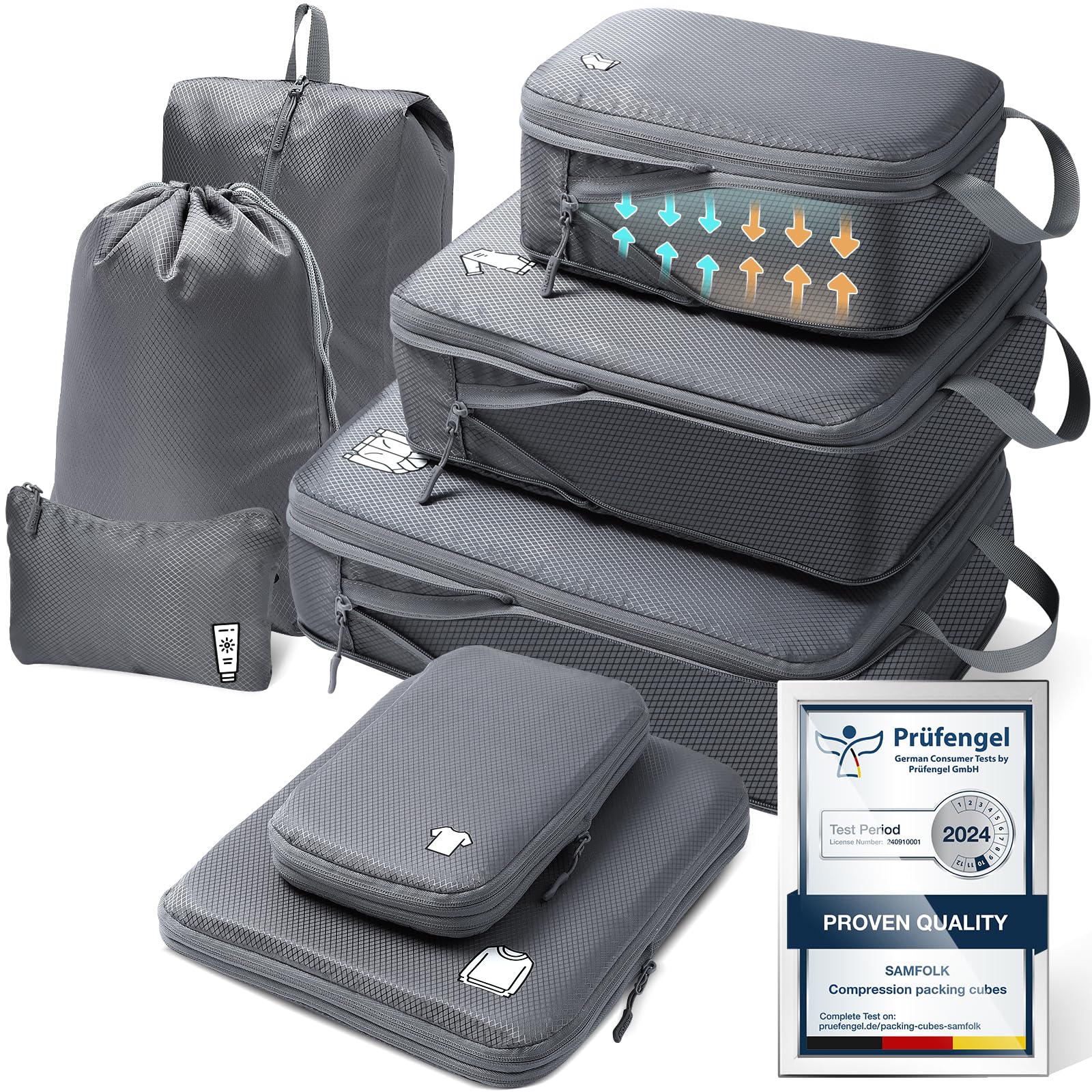 Koffer Organizer Packing Cubes Compression,Wasserfester PackwüRfel Koffer Organizer Set,Travel Essentials Kofferorganizer FüR Koffer Reisegepäck Und Rucksack