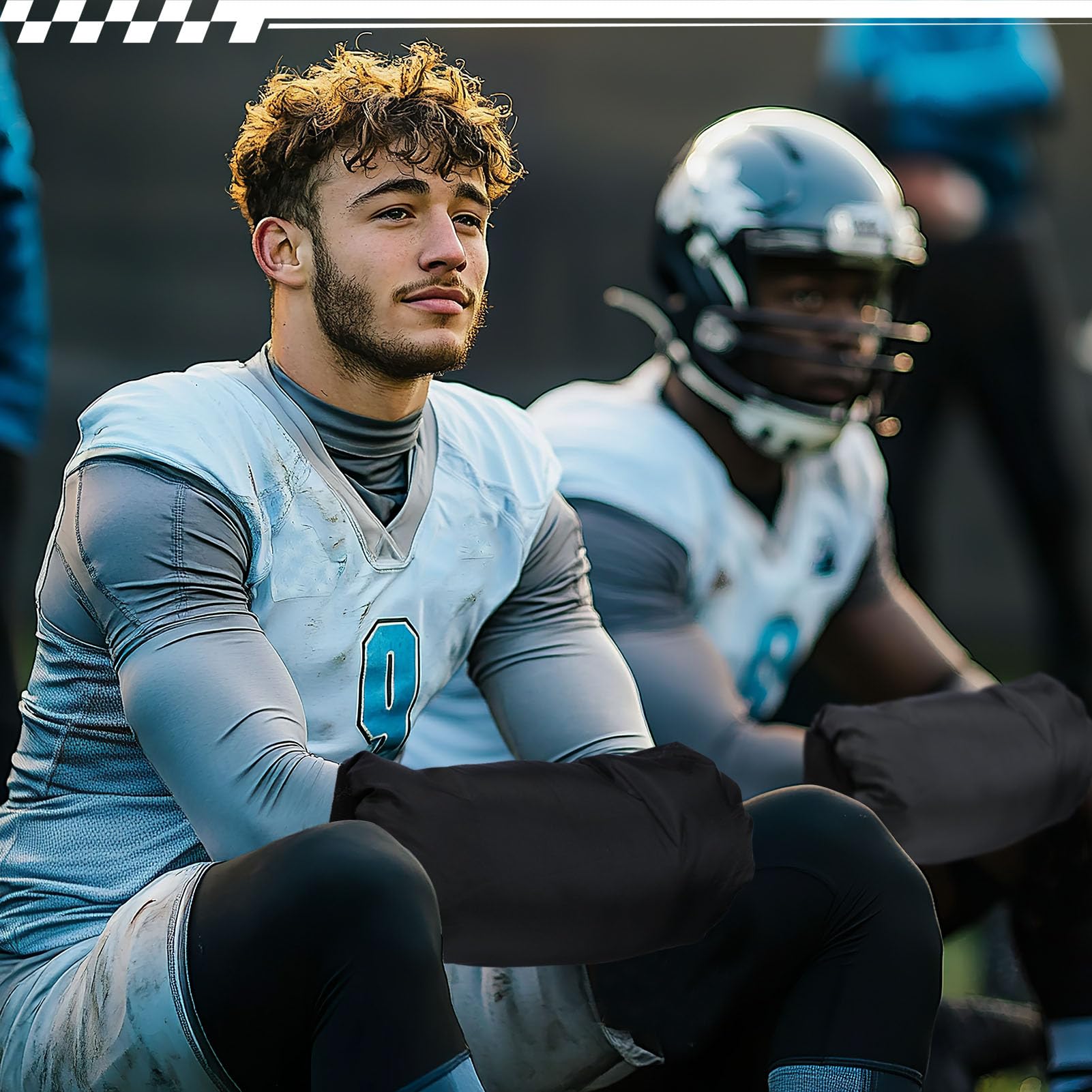 Football Hand Warmer Pouch - 2Pcs Warm Windproof Sports Hand Warming Pouch with Adjustable Strap, Youth Hand Warmer Hand Muff Football Winter Gifts for Hiking Camping Cycling Outdoor Recreation