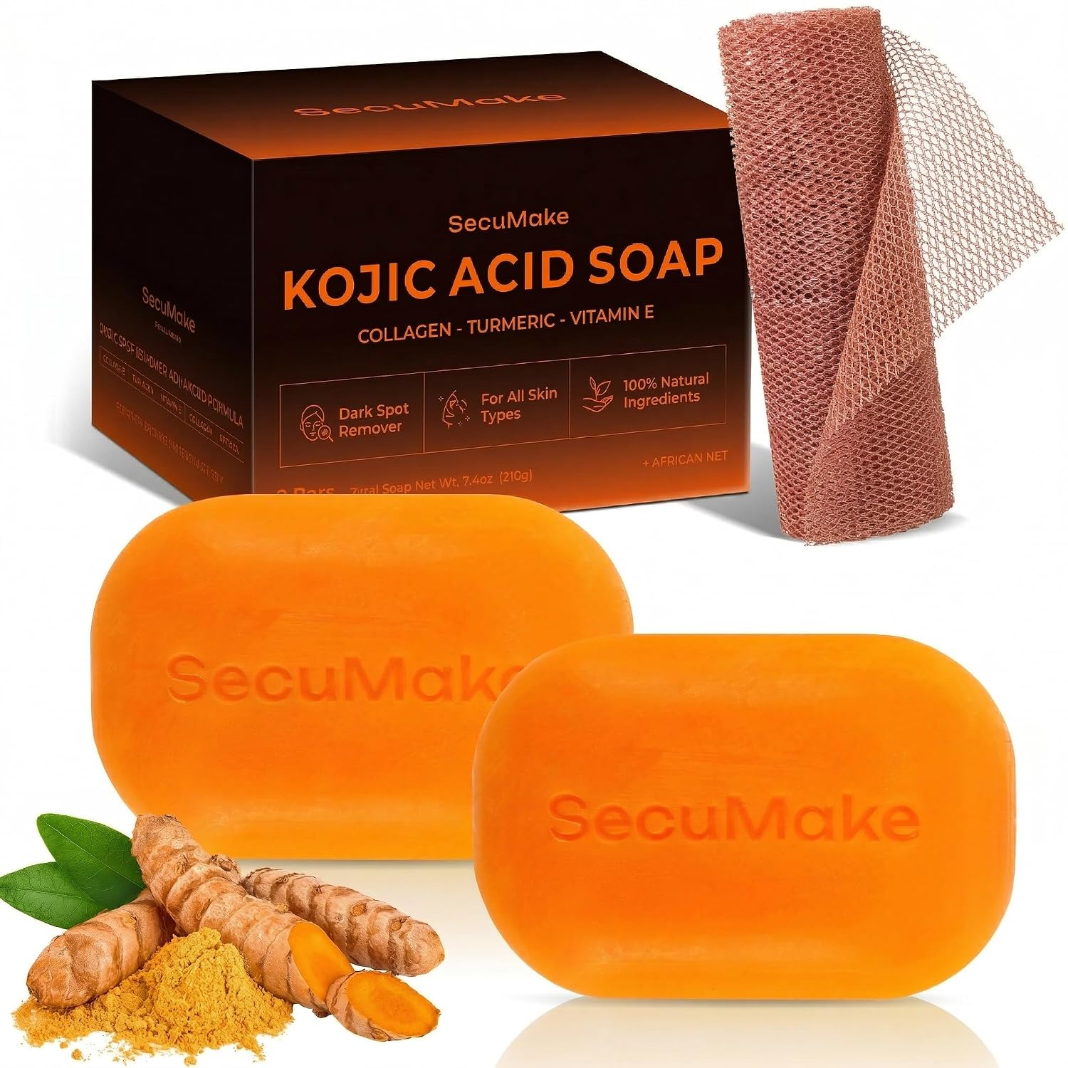 Kojic Acid Soap Bar - Brightening & Hydrating Turmeric Soap