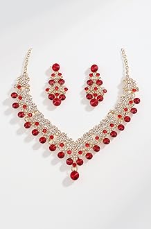 Latest Stylish Design Fancy Wedding Party Crystal Diamonds Necklace Jewellery Set for Women