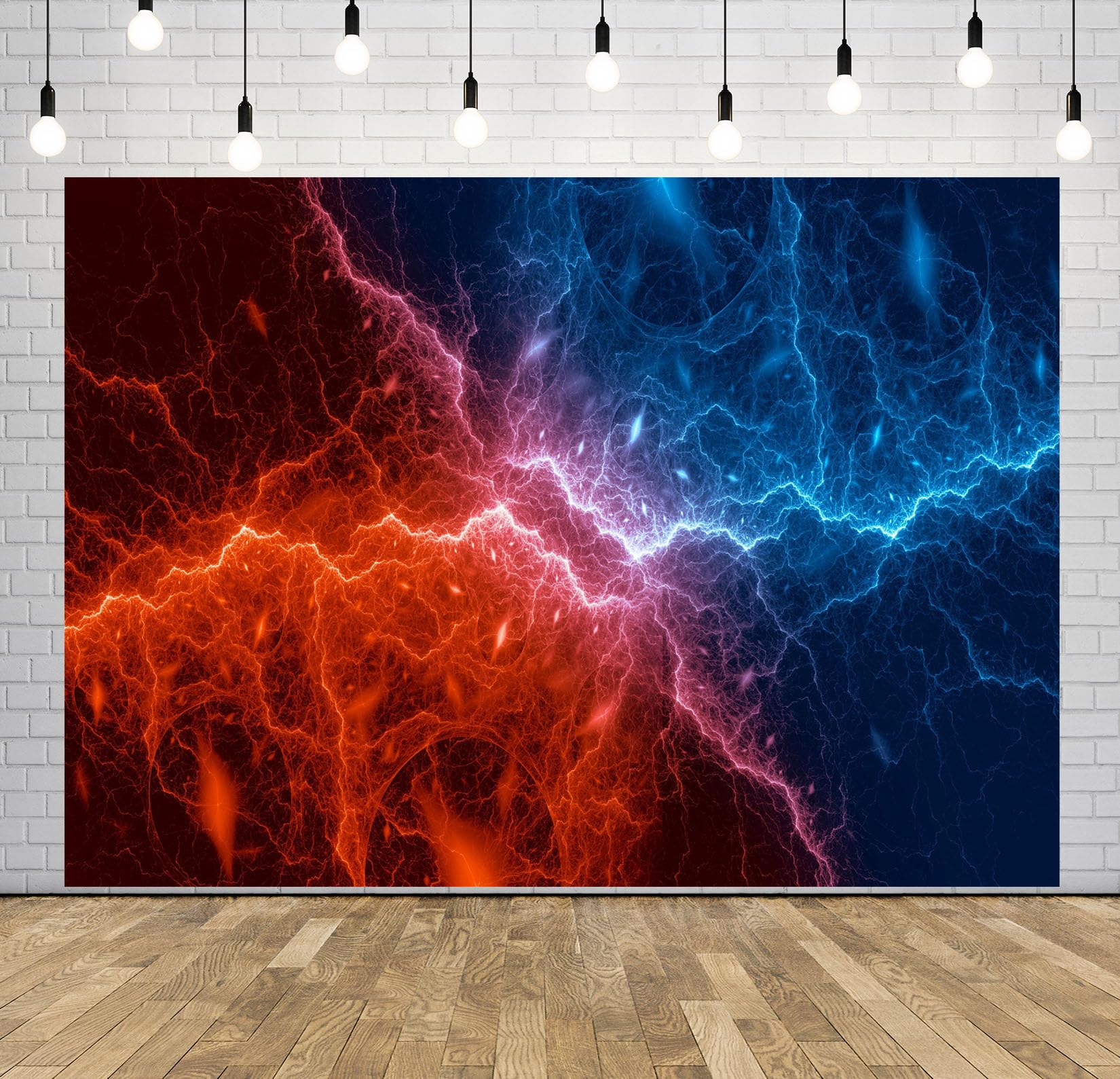 12x8FT (3.6x2.5m) Energía De Rayos Roja Y Azul Fondo Fotográfico