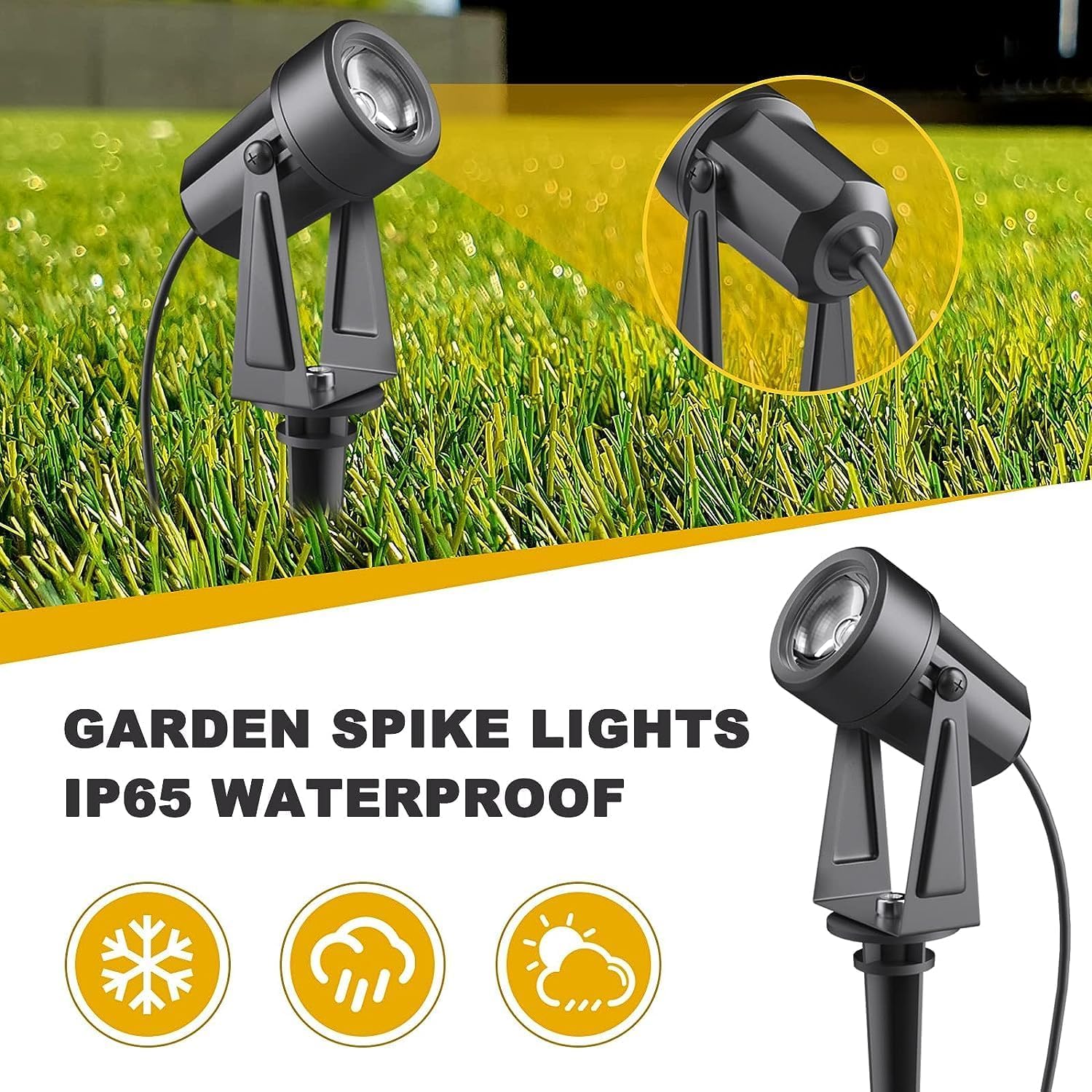 Bomcosy Tuinverlichting, 20 m/6-delige set tuinverlichting met grondpen, DC 27 V 600 lm, IP65 waterdicht, led-tuinspot met stekker, warmwit, schijnwerper, tuinlamp, padverlichting, spot Bomcosy Tuinverlichting, 20 m/6-delige set tuinverlichting met grondpen, DC 27 V 600 lm, IP65 waterdicht, led-tuinspot met stekker, warmwit, schijnwerper, tuinlamp, padverlichting, spot
