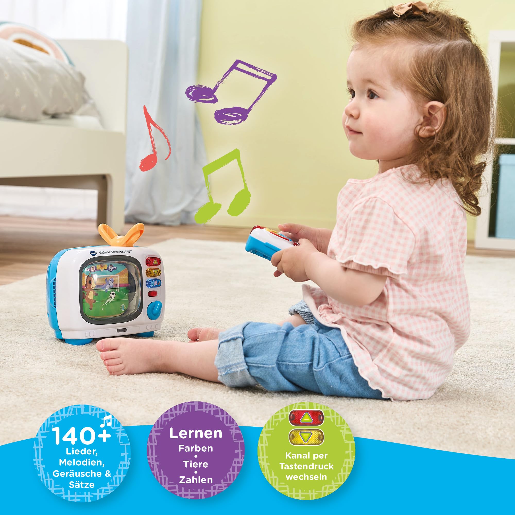 VTech Baby Lernspaß-Fernseher mit Fernbedienung, 12-36 Monate