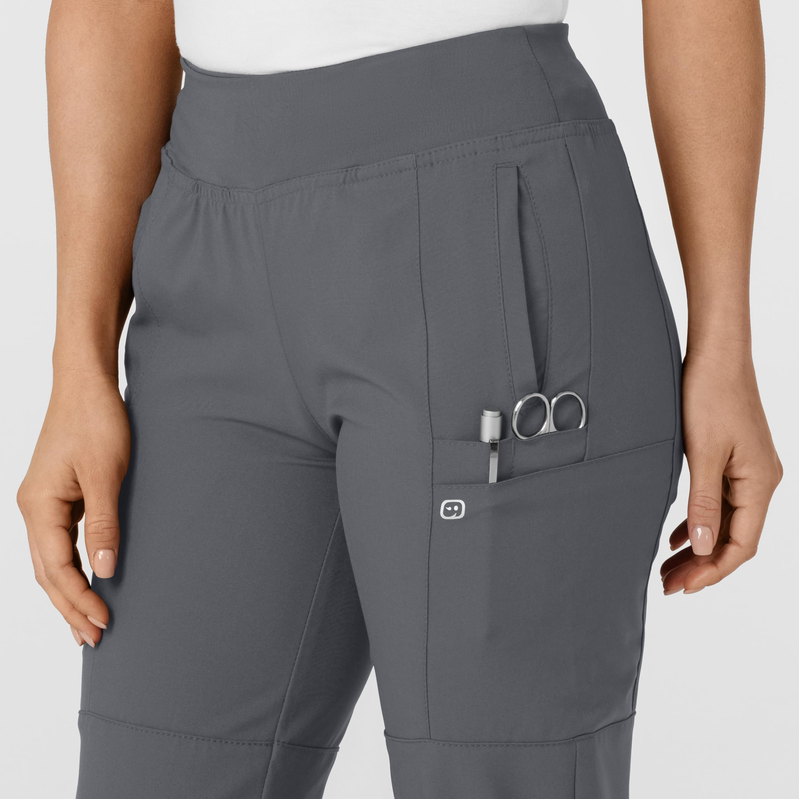 WonderWink 5555TXPEWT2TX W123 Pantalón de chándal para mujer, cintura cómoda, peltre, alto extendido, tamaño 2 X