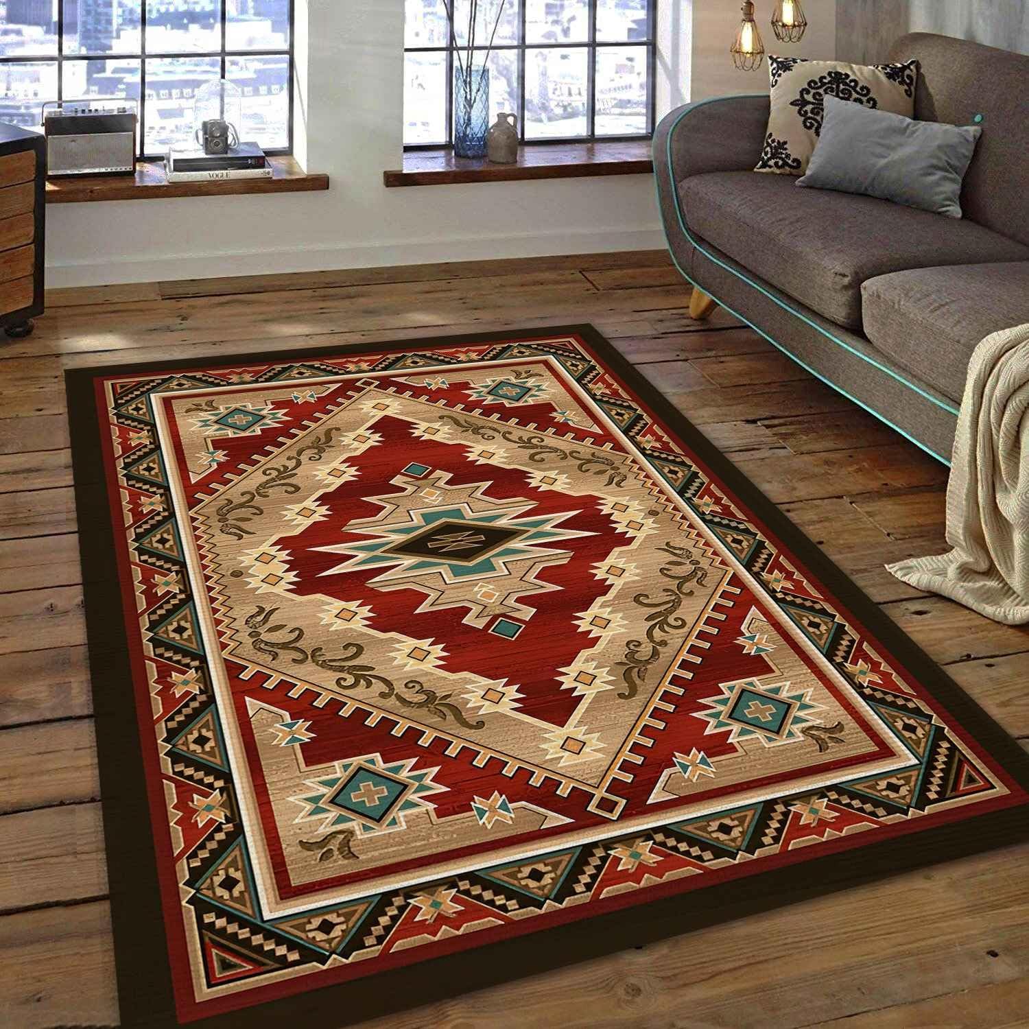ACANTILA DECOR Southwest Rug for Living Room, Southwest Rug for Farmhouse, Cabin Rugs, Native American Carpet Runner Non-Slip for Hallway, Kitchen,
