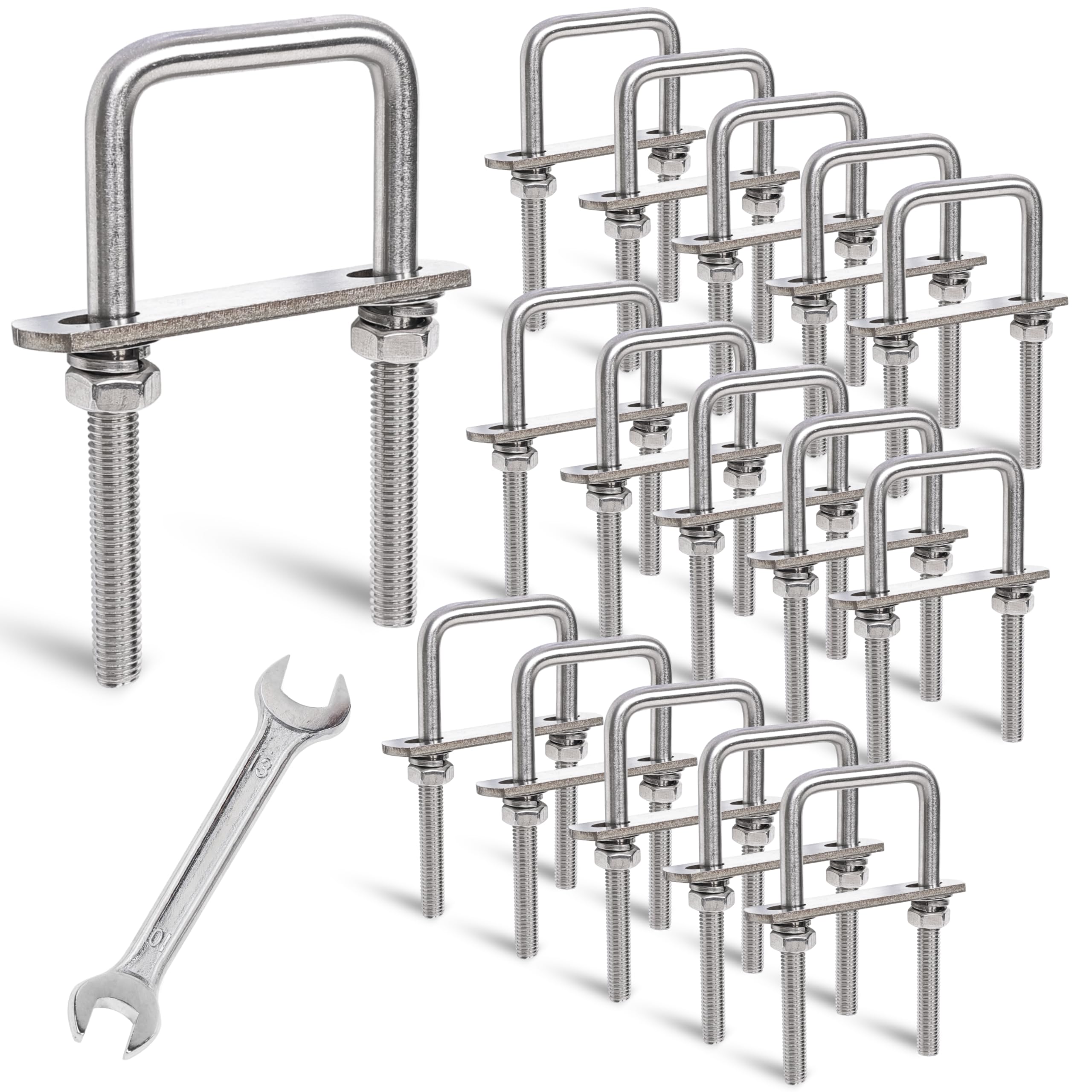 M8 Stainless Steel U-Bolts - 4 Sets, FREE SHIPPING -20 M8 Stainless Steel U-Bolts - 4 Sets, FREE SHIPPING -20