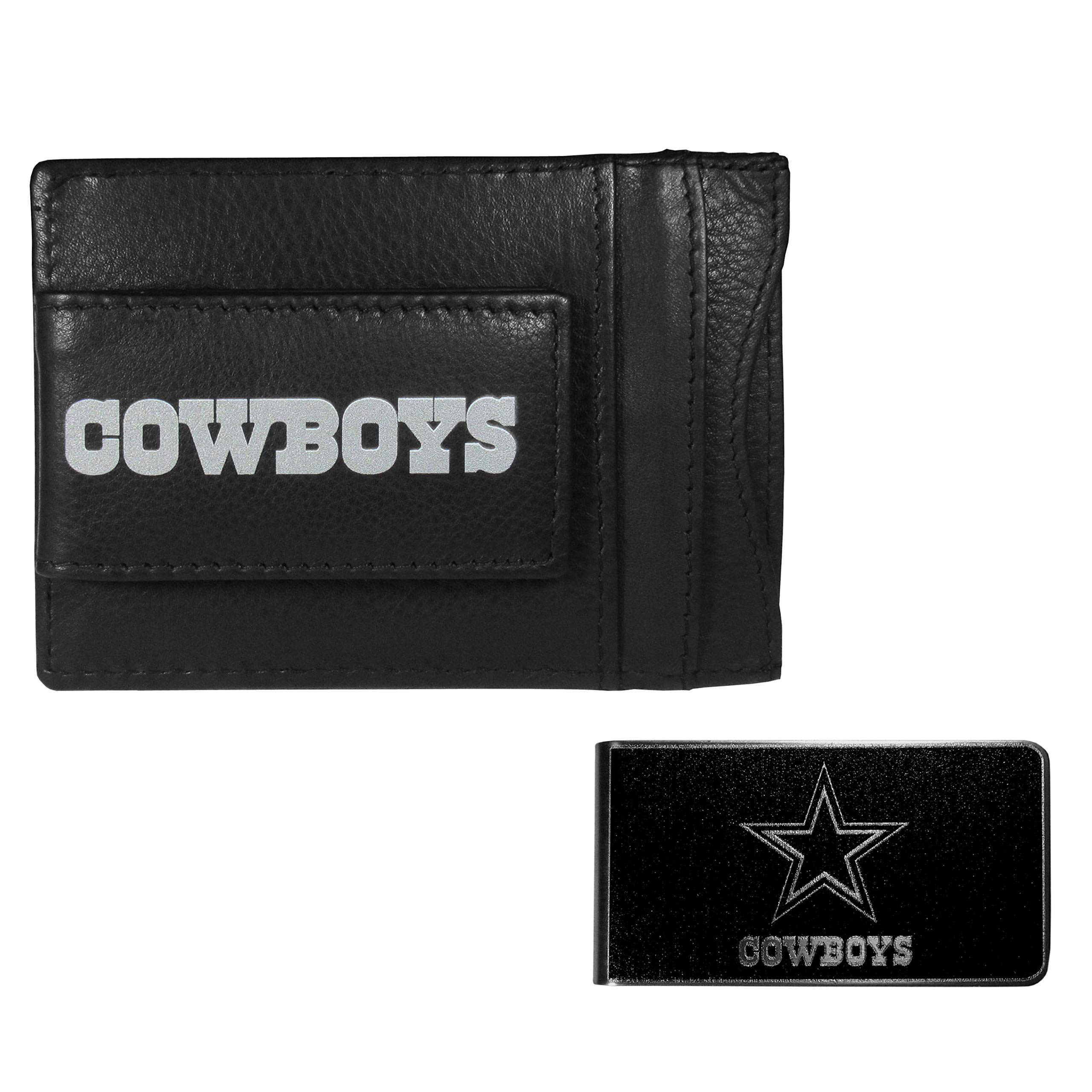 Sports NFL Dallas Cowboys Unisex Leather Cash & Cardholder & Black Money Clip, Black, One Size,FCCP055BKM-image-30