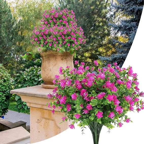 Artificial Flowers For Outdoors | Spring Artificial Flowers,Fade Resistant, Exquisite Home Decor For Patio Arrangements Garden Landscaping Window Displays