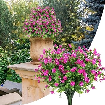 Artificial Flowers For Outdoors | Spring Artificial Flowers,Fade Resistant, Exquisite Home Decor For Patio Arrangements Garden Landscaping Window Displays