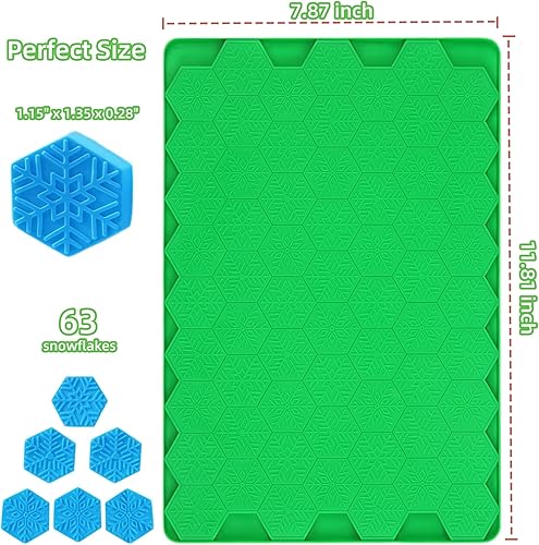 Miniatura 6 de Molde hexagonal de silicona para hornear y dulces con raspador  Moldes de copo de nieve de Navidad de silicona para gomitas, chocolates, cubitos de