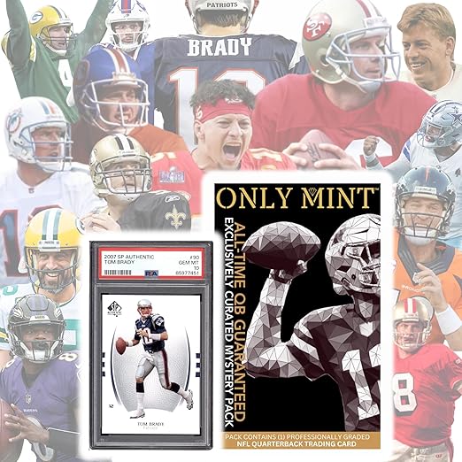 Ultimate Quarterback Guaranteed NFL All-Time Legend or Superstar Graded 8-10 Mint Football Card | Top QB in Each Mystery Pack | Grades by PSA BGS SGC CGC | Blind Bag Contains 1 NFL Card