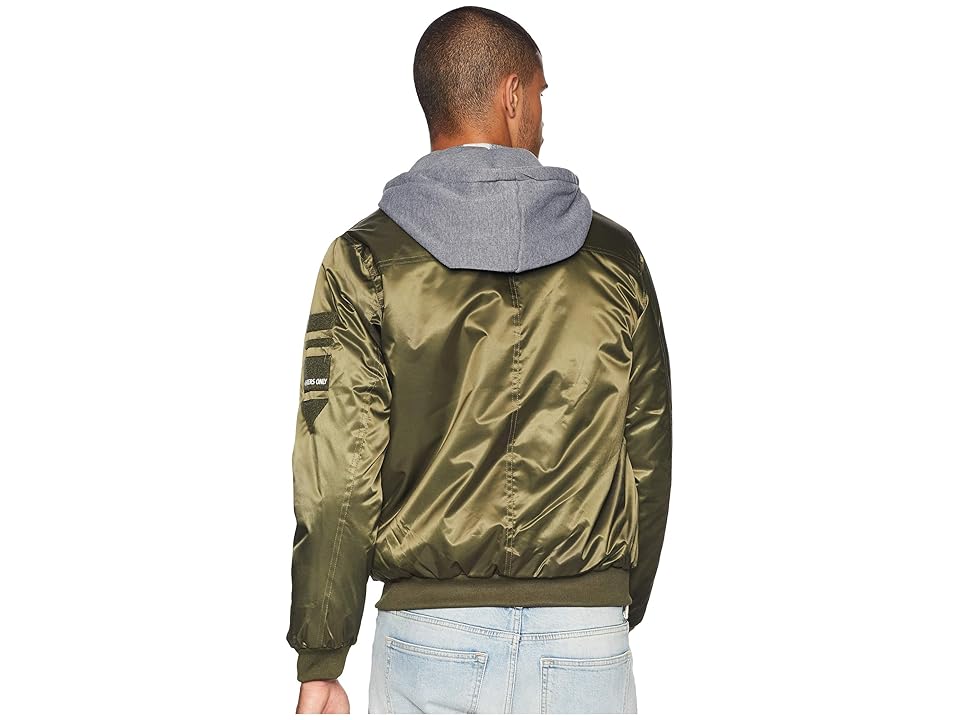 

Members Only Twill Bomber Jacket w/ Hood (Olive) Men's Coat