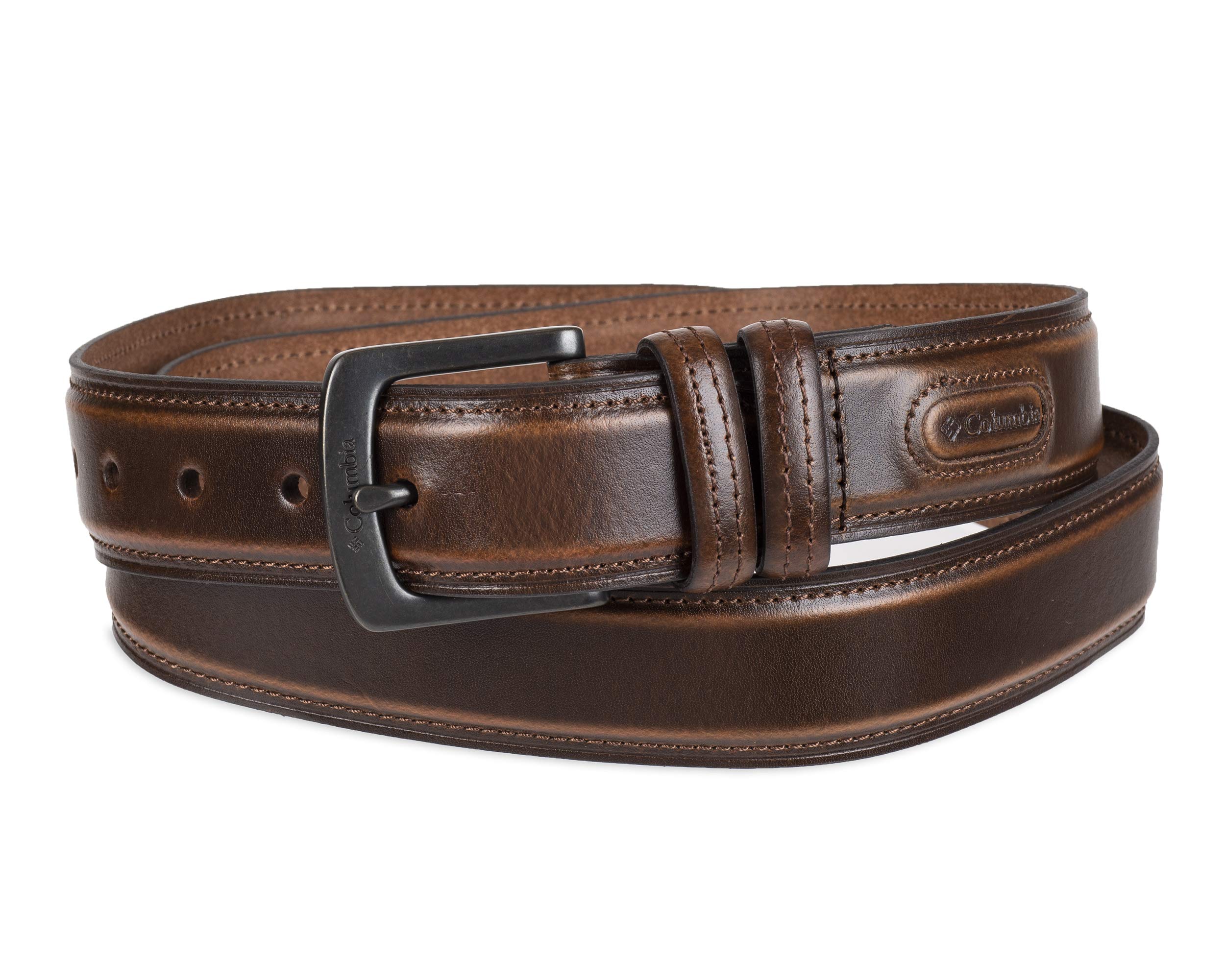 Columbia Men's Double Loop Belt-Casual Dress with Single Prong Buckle for Jeans Khakis