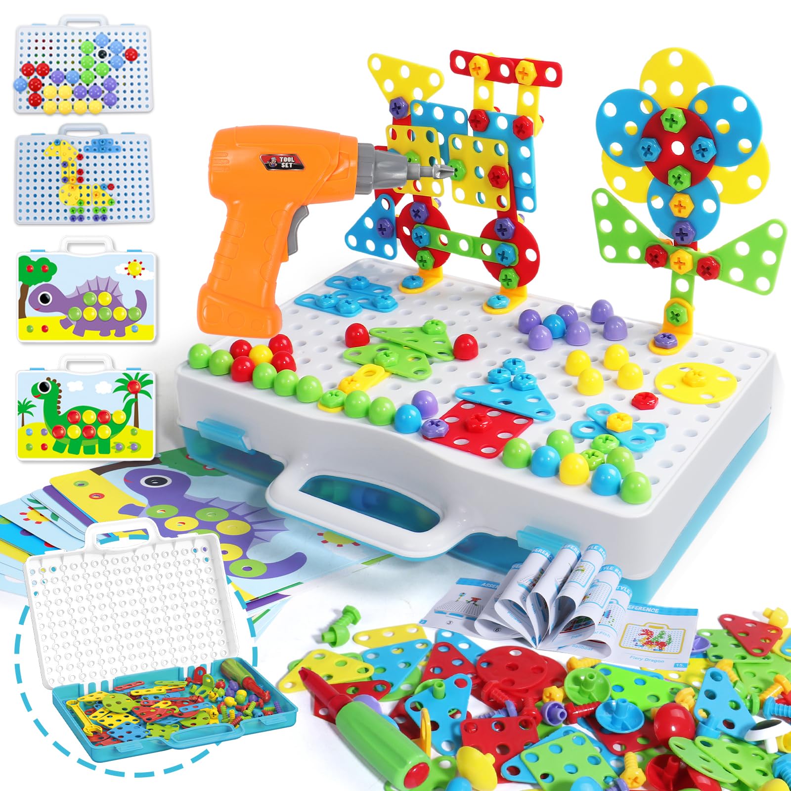 Toys Children 3 Years - Tools Educational Toy 3 Years Puzzles 3D Construction Crafts Children with Electric Drill Gift 3 4 Years Board Games 224 PCS