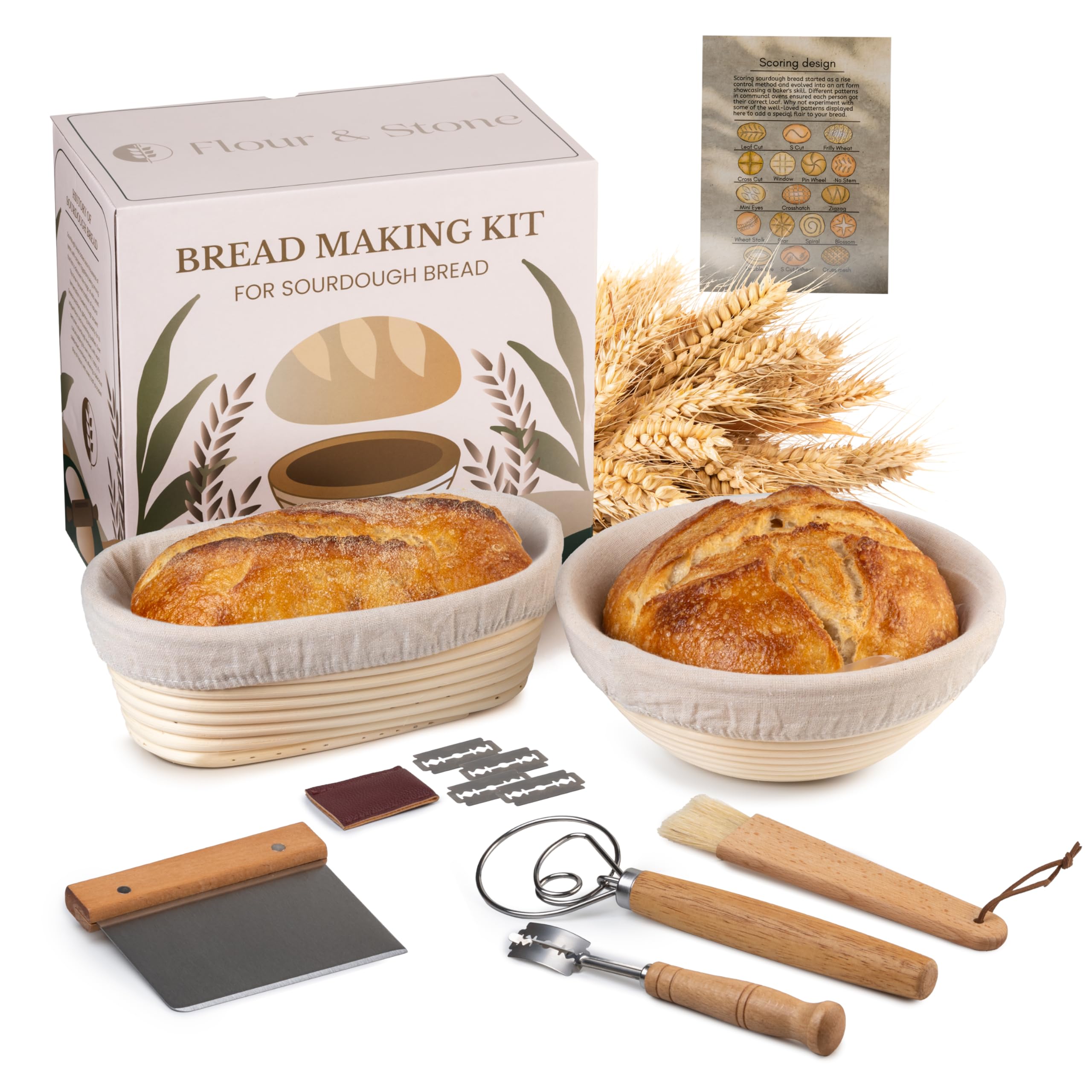 Professional Grade Bread Proofing Basket Set