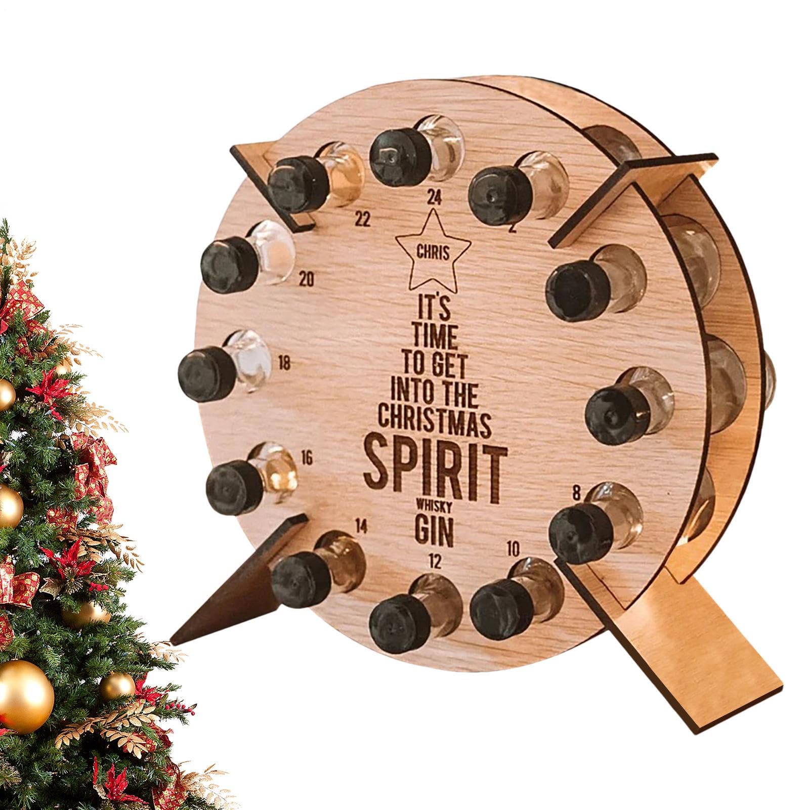 Support de bouteille de vin en bois avec calendrier de décompte fixe