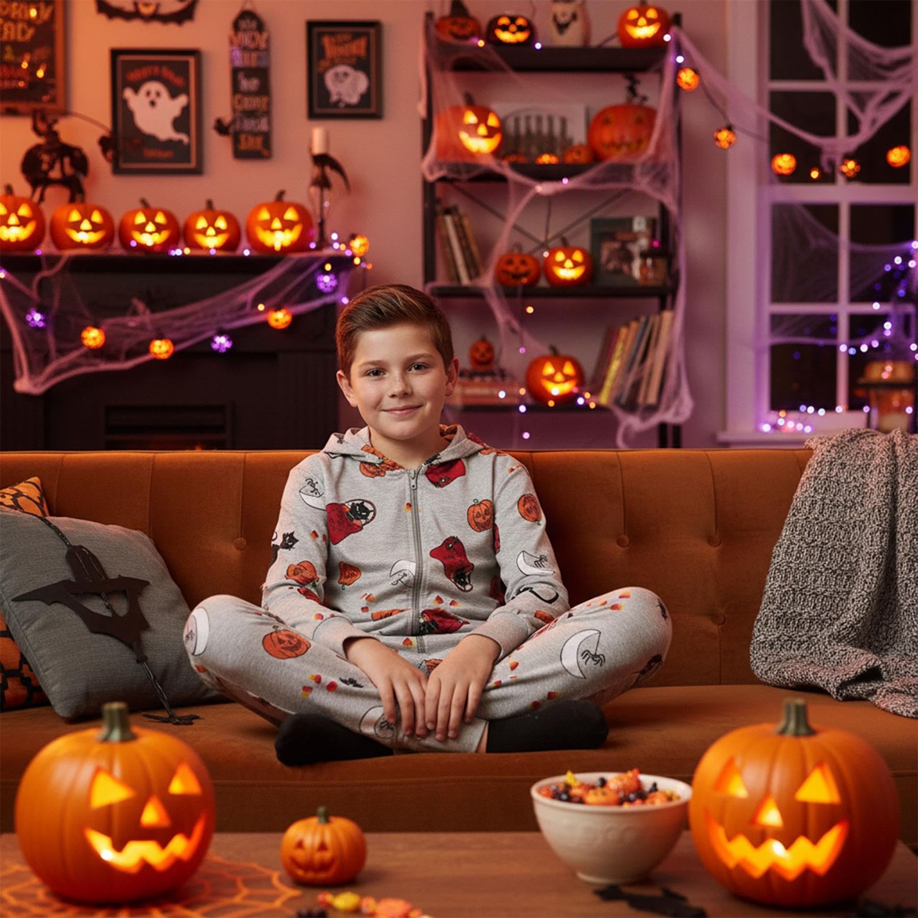 A2Z 4 Kids Mädchen Jungen Overall Halloween Baumwolle A2Z Onesie Einteilig Kapuze Nachtwäsche Overall Kinder Alter 2-13 Jahre