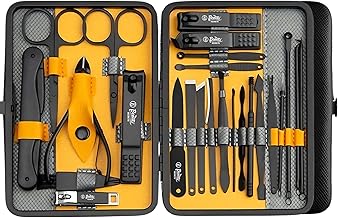 Beauté Secrets Manicure set Nail Clippers Sets Stainless Steel Nail Cutter 25 pieces Pedicure Kit Nail File Sharp Nail Scissors and Clipper Fingernails & Toenails with Portable case Blue (Yellow)