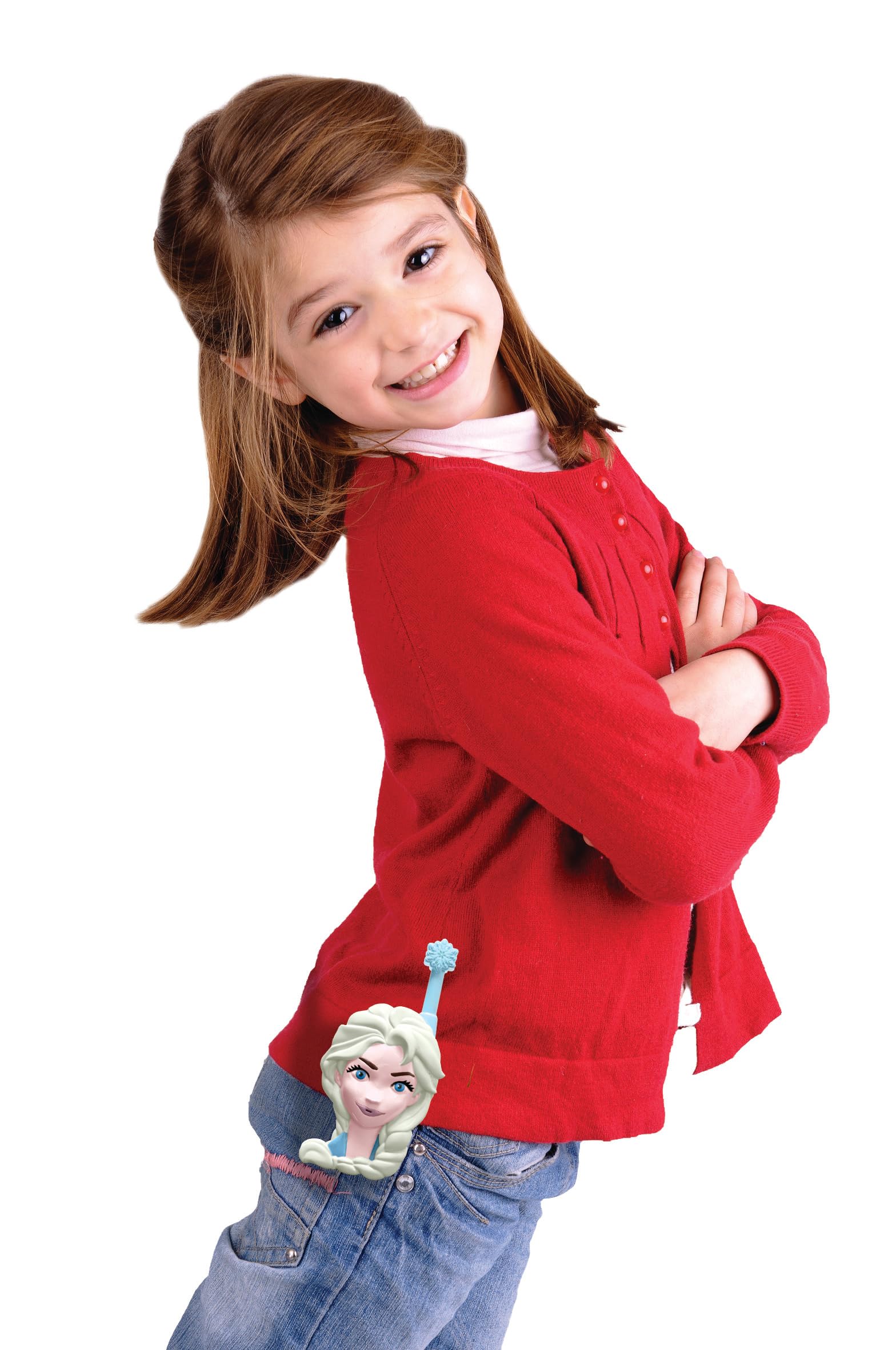 Lexibook, Frozen, Walkie-Talkies 3D, TW18FZ | Alcance 500m, 2 canales, clip cinturón, Anna y Elsa, azul