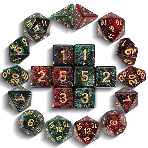 CiaraQ DND Dice Sets - 2 X 11 Polyhedral Dice (22pcs) for Dungeons and Dragons, Role Playing Table Game. - 22pcs