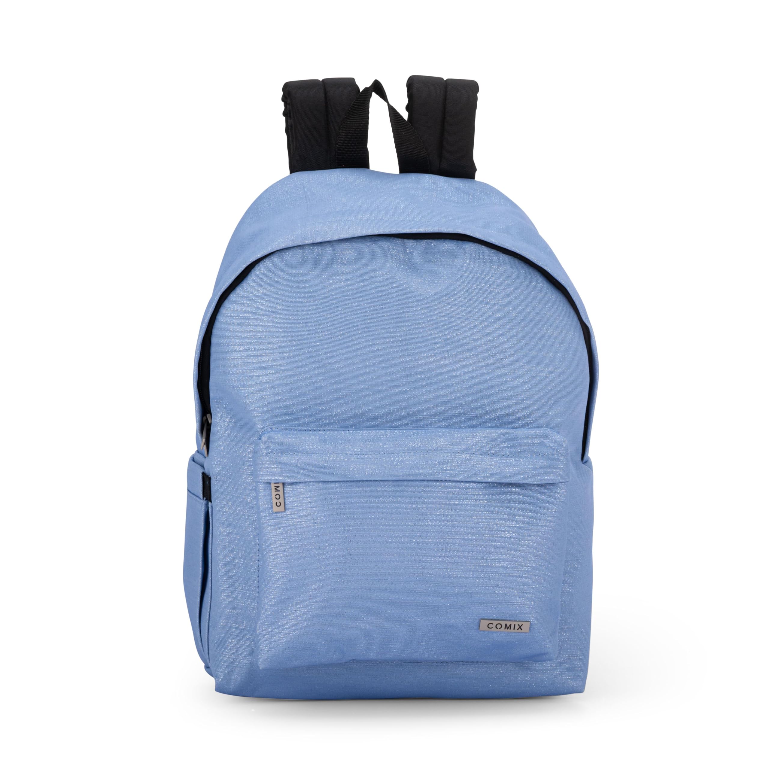 Comix Lurex Backpack for Middle School, Elementary and High School, Padded and Reinforced Backrest, Adjustable Shoulder Straps, Main Compartment, Front Pocket and Side Pocket, Rain Cover, 30 x 40 x H
