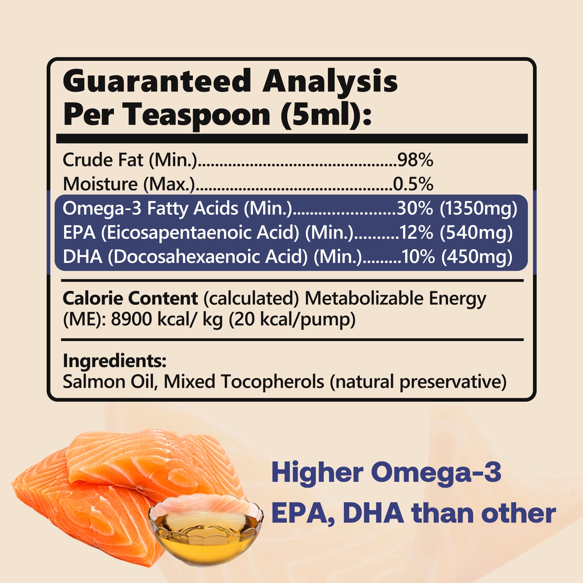 Wild Alaskan Salmon Oil for Dogs & Cats, Fish Oil Omega 3 Supplements with EPA & DHA for Skin & Coat, Immune, Brain, Joint and Heart Health, Dog & Cat Fish Oil Supplements with Pump- 8 oz — Amazon image 2