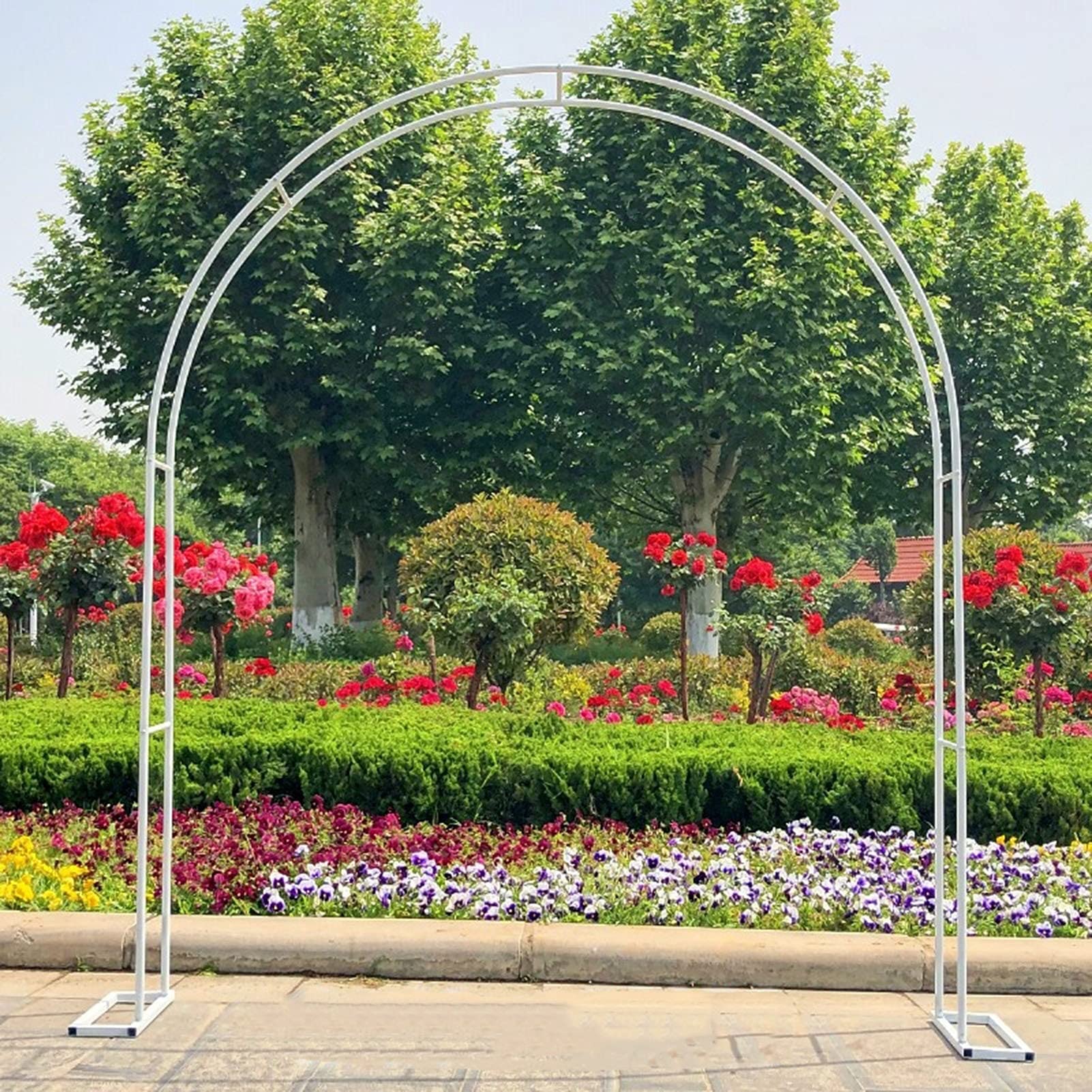 Pergola ogrodowa, odporna na warunki atmosferyczne metalowa pergola – elegancki łuk ogrodowy do roślin pnących, kratka różana na wesela, dekoracja trawnika i tarasu, idealna na wieczór panieński i