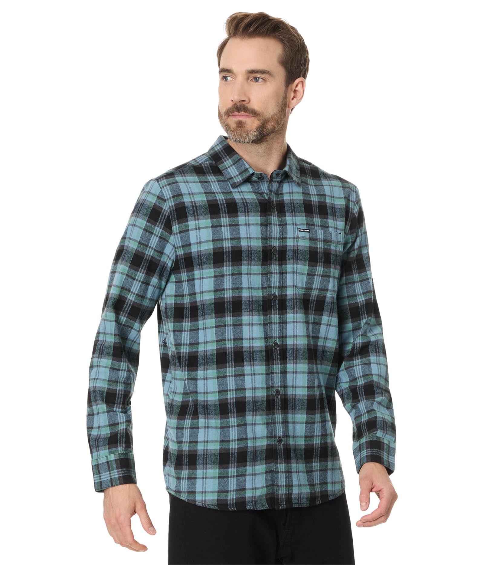Man's Shirts & Tops Volcom Caden Plaid Long Sleeve - Picture 2 of 17