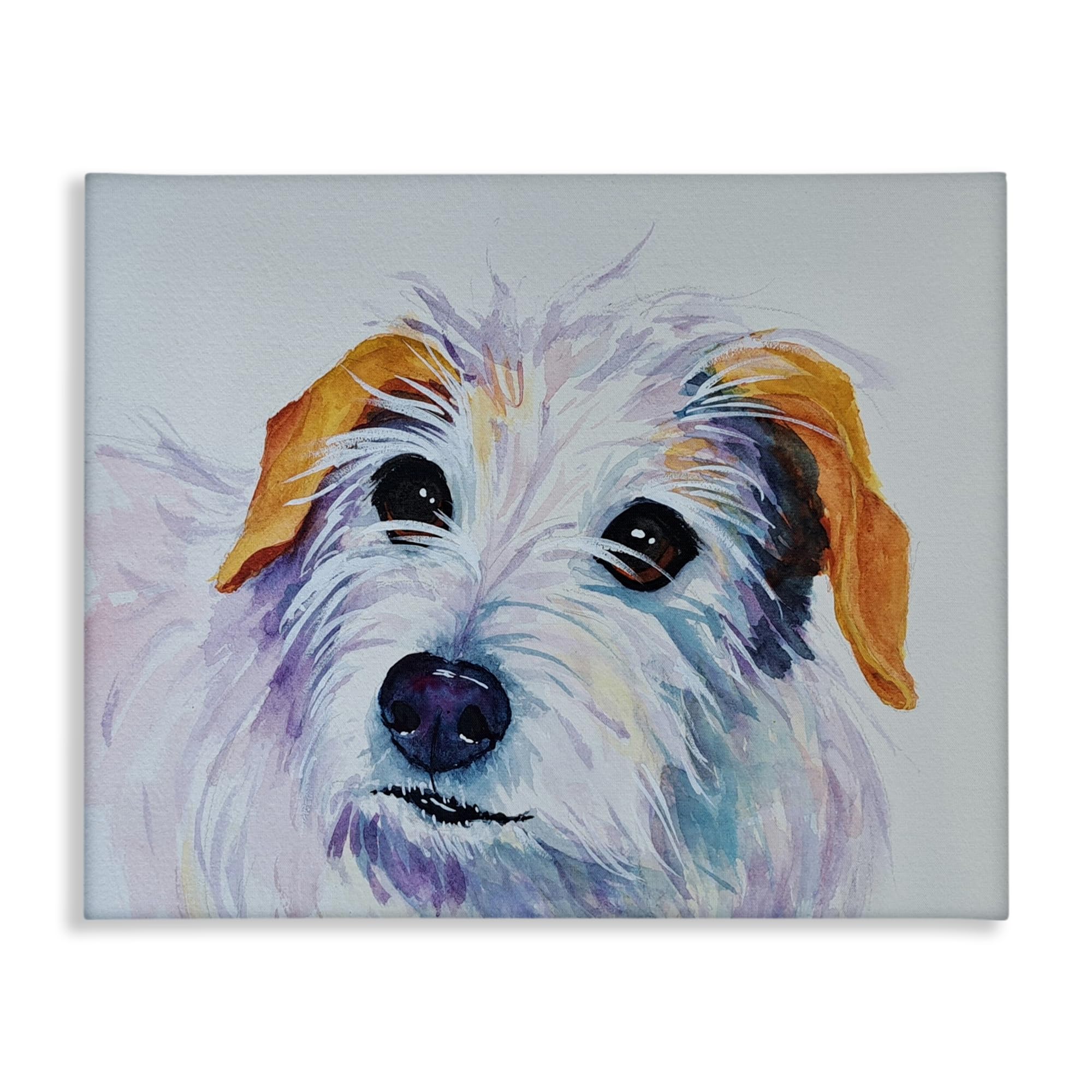 Stupell Industries White Terrier Dog Portrait Canvas Wall Art, design by Tatiana Roberts, 16 x 20