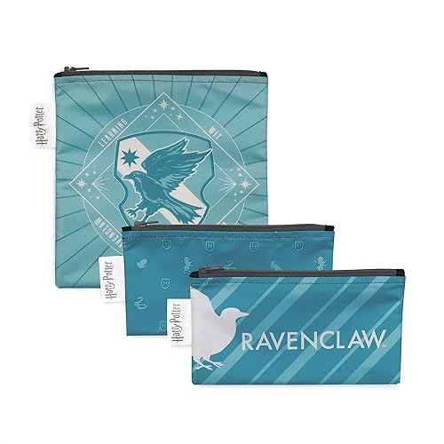 Miniatura 30 de Bumkins Bolsas reutilizables para sándwiches y aperitivos, para el almuerzo escolar de niños y para porciones de adultos, tela lavable, bolsa de A4