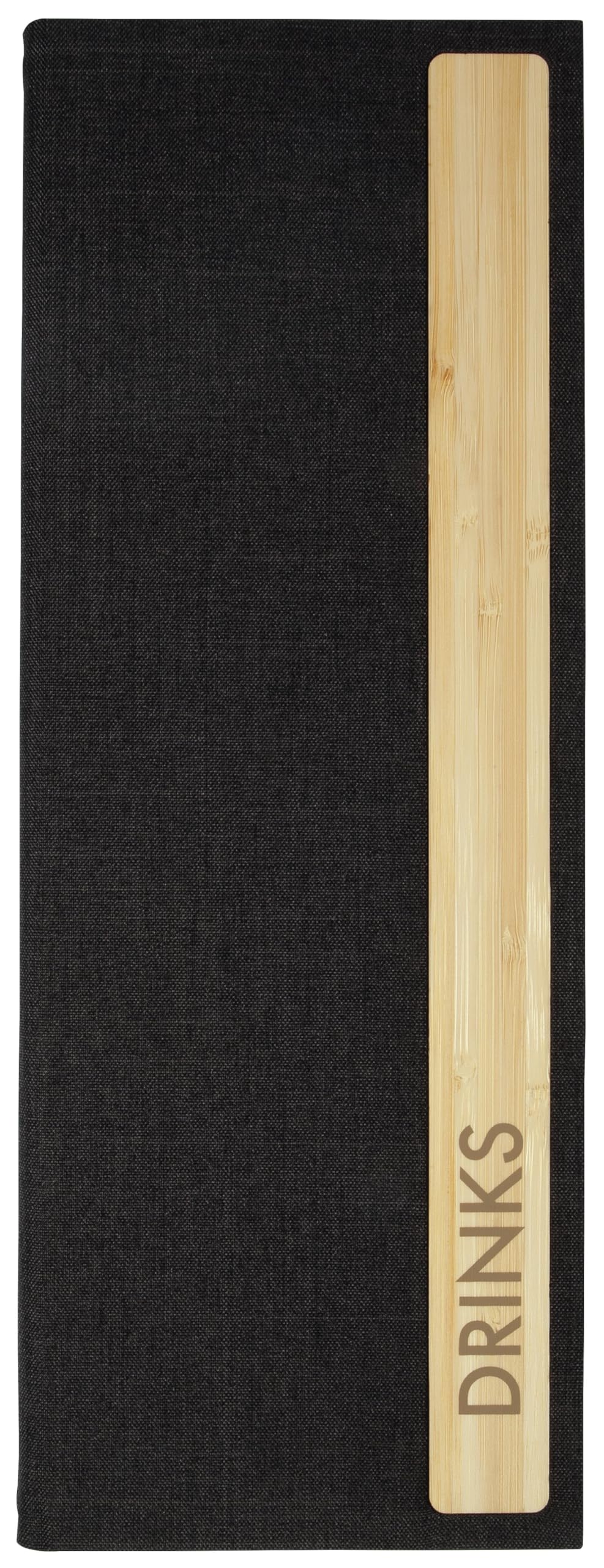 SIGEL GM220 Menú de bebidas - Bambus - 1 unidad - incl 2 fundas transparentes dobles para 8 páginas - encuadernación elástica - 1/2 A4 - gris oscuro/beige - 5 piezas